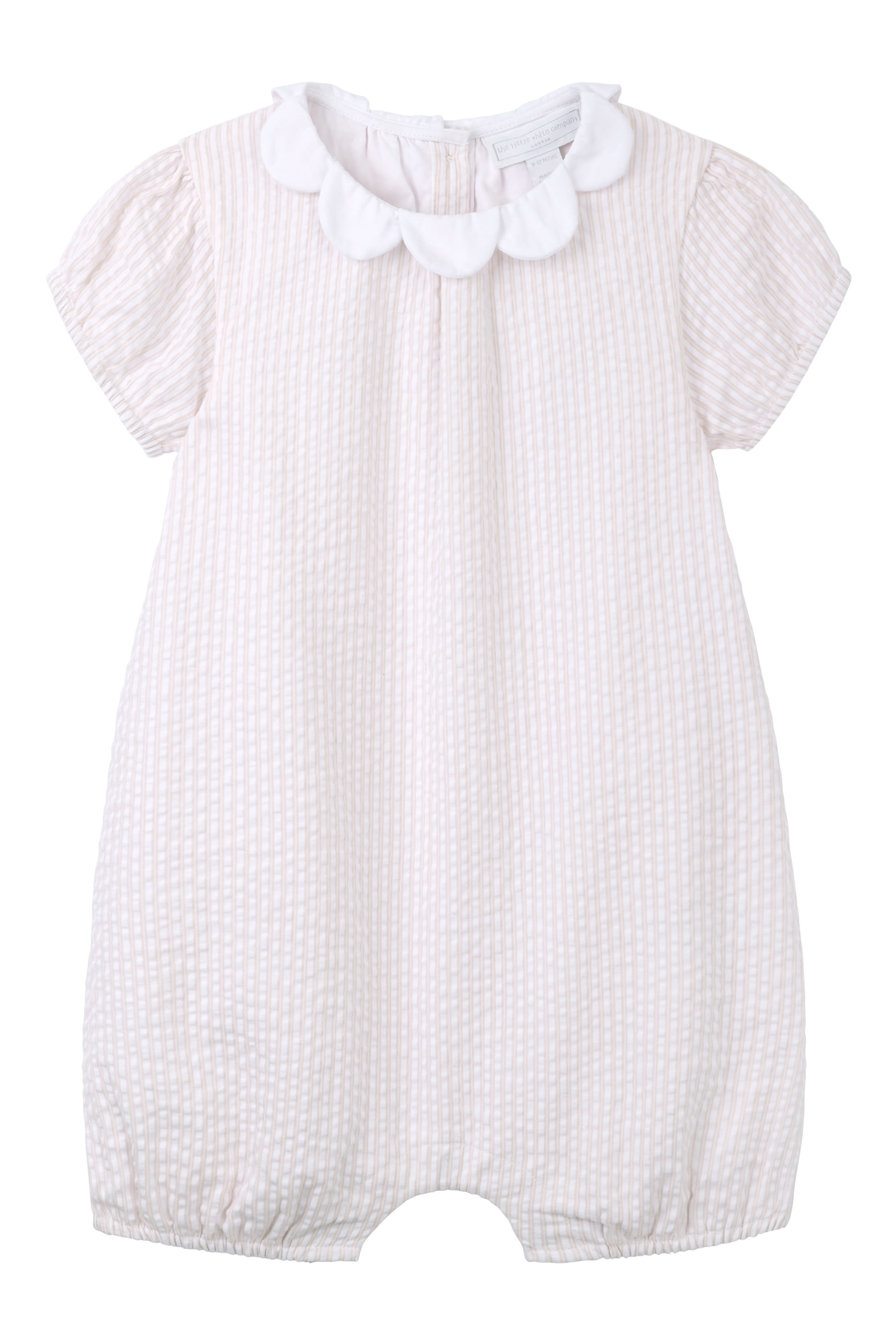 Kids Striped Seersucker Petal Collar Shorties