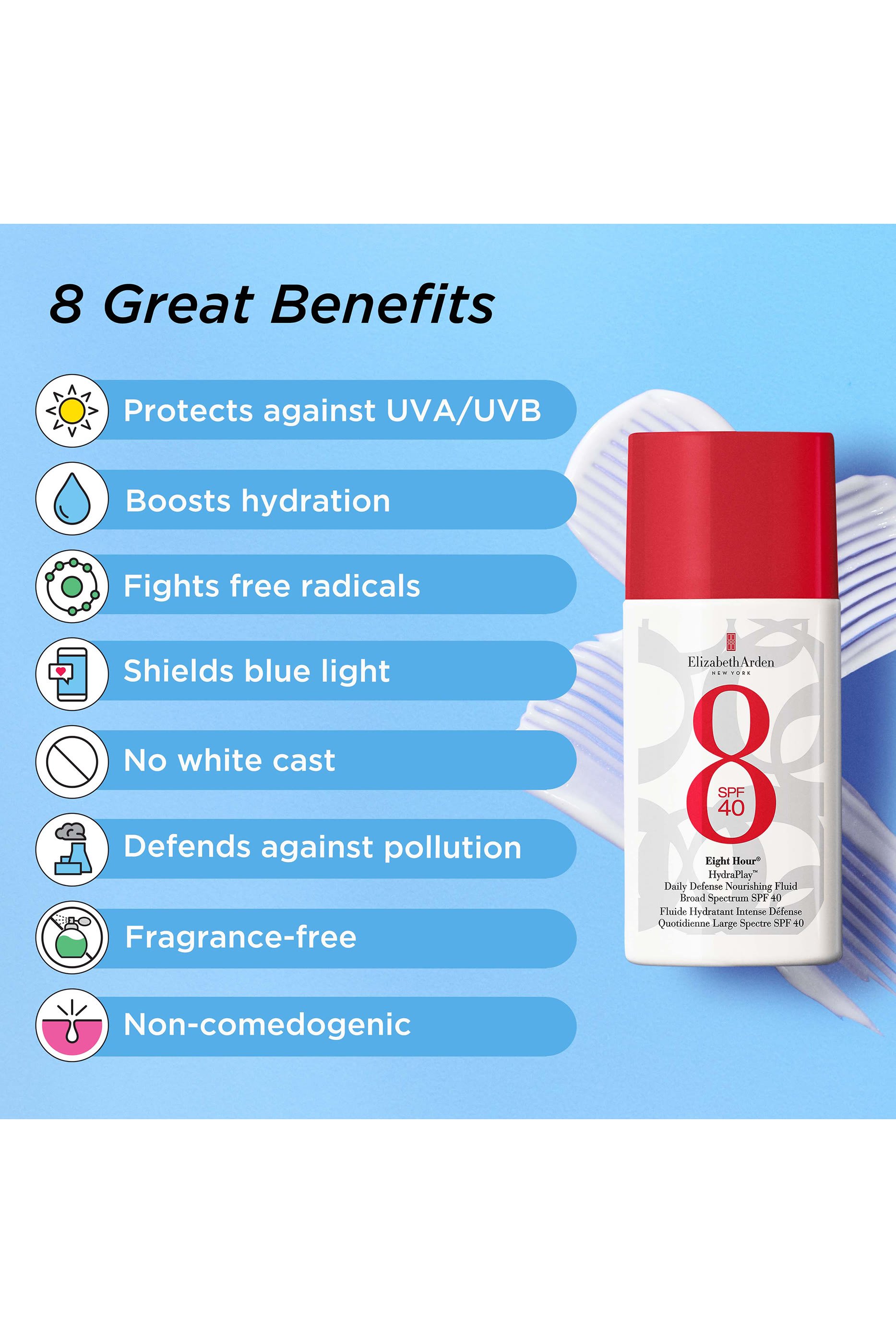  Eight Hour&reg; HydraPlay&trade; Daily Defense Nourishing Fluid Broad Spectrum SPF 40