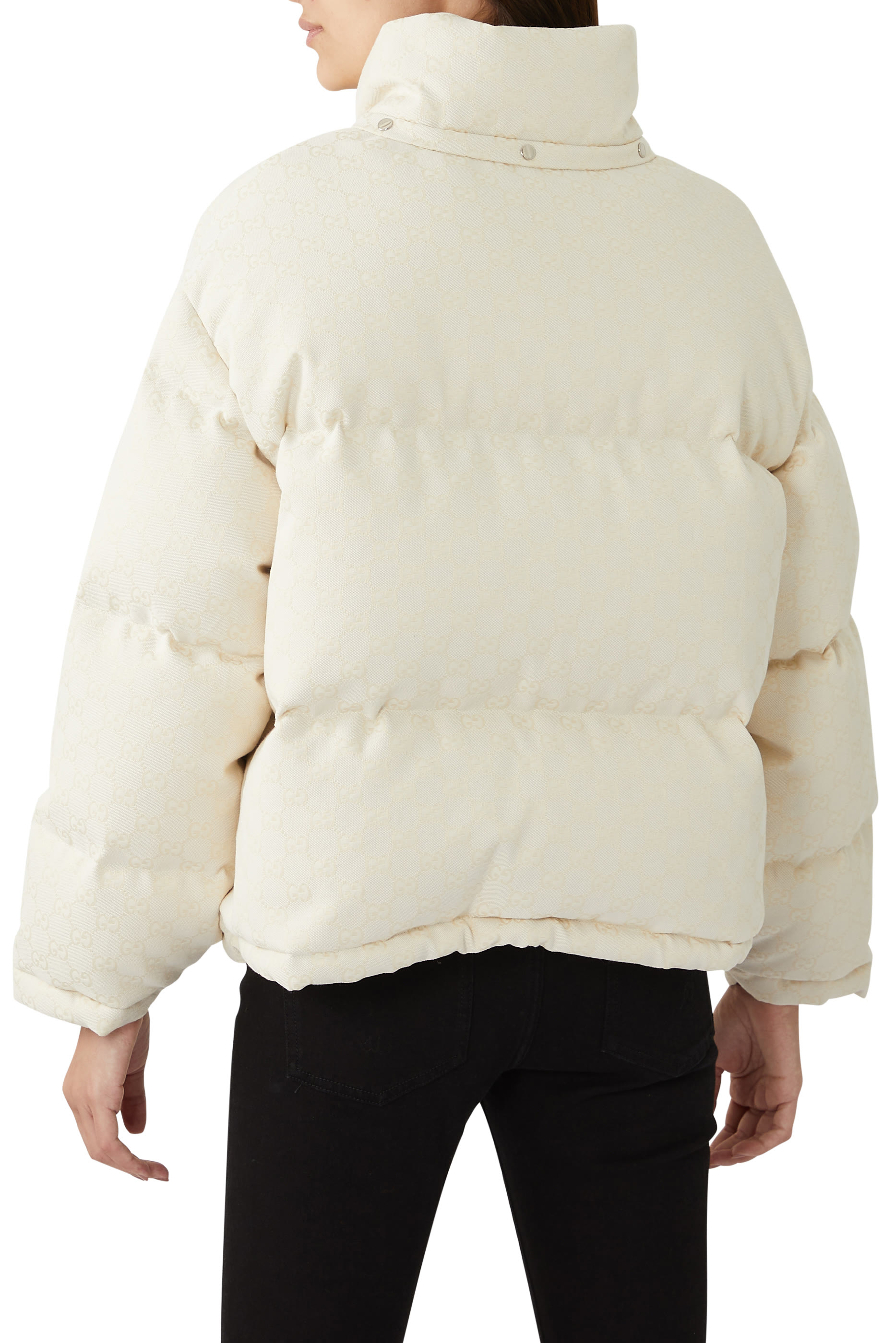 GG Cotton Canvas Bomber Puffer Jacket