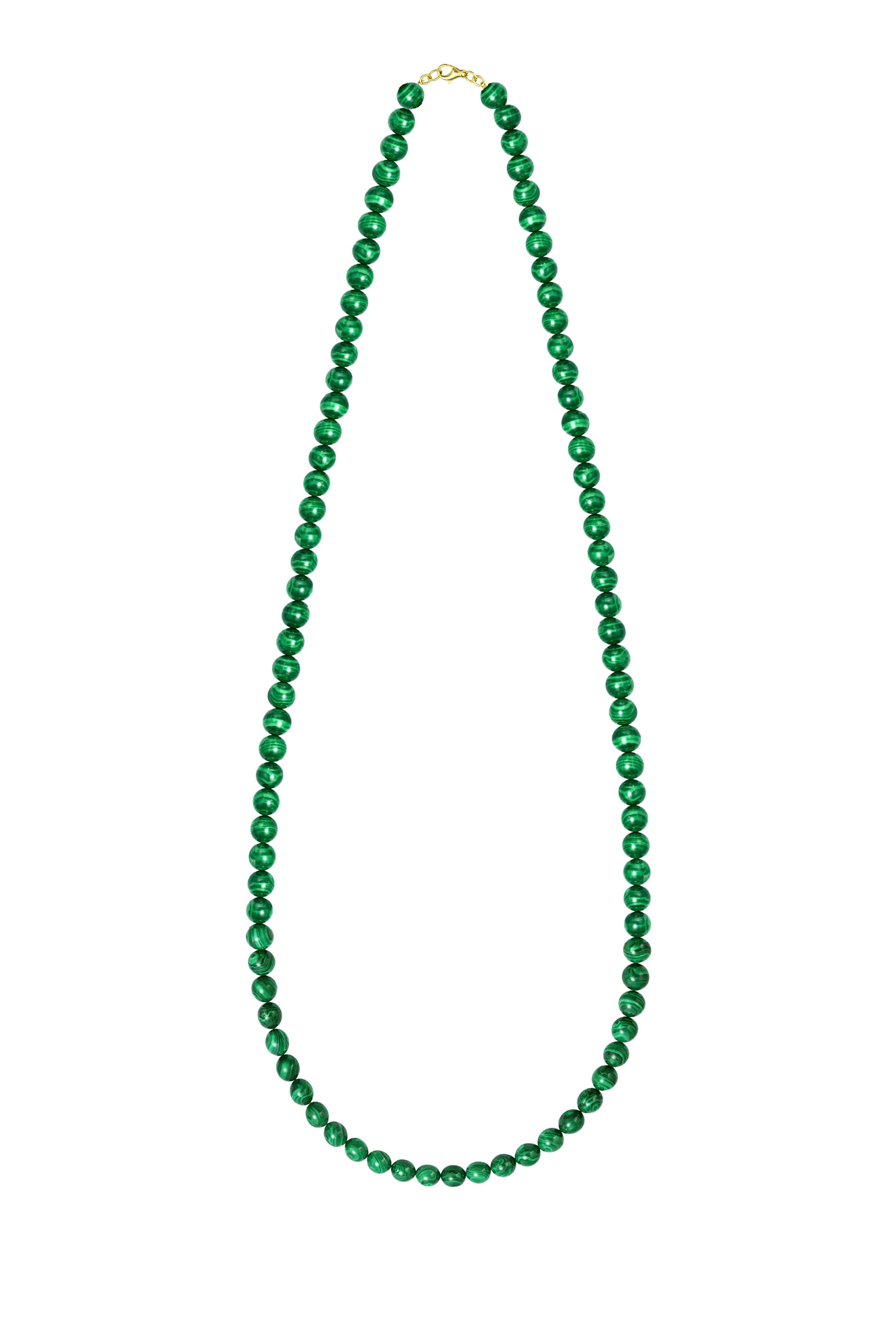 Malachite Beaded Necklace, 18K Yellow Gold