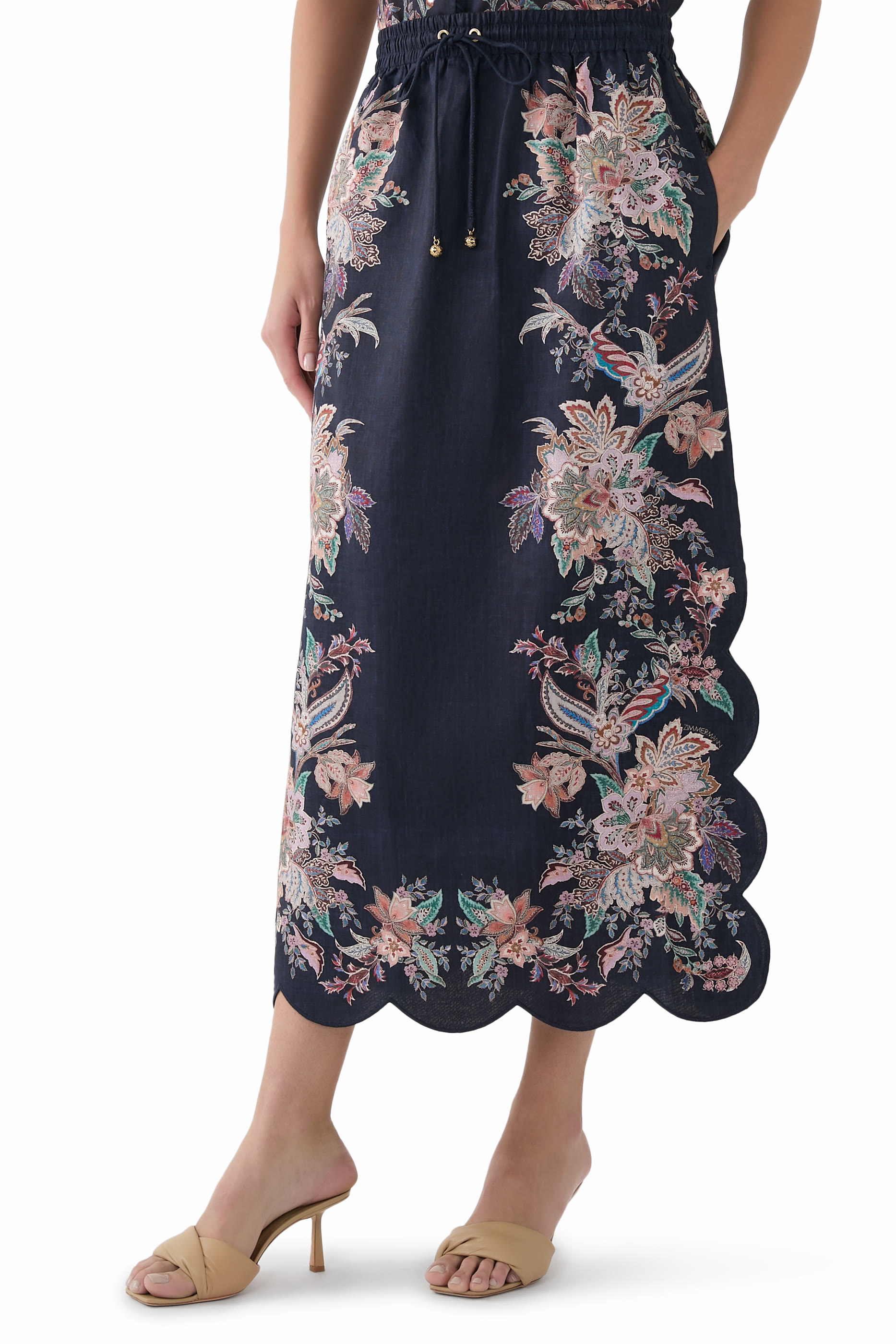 Rhiannon Scallop Midi Skirt