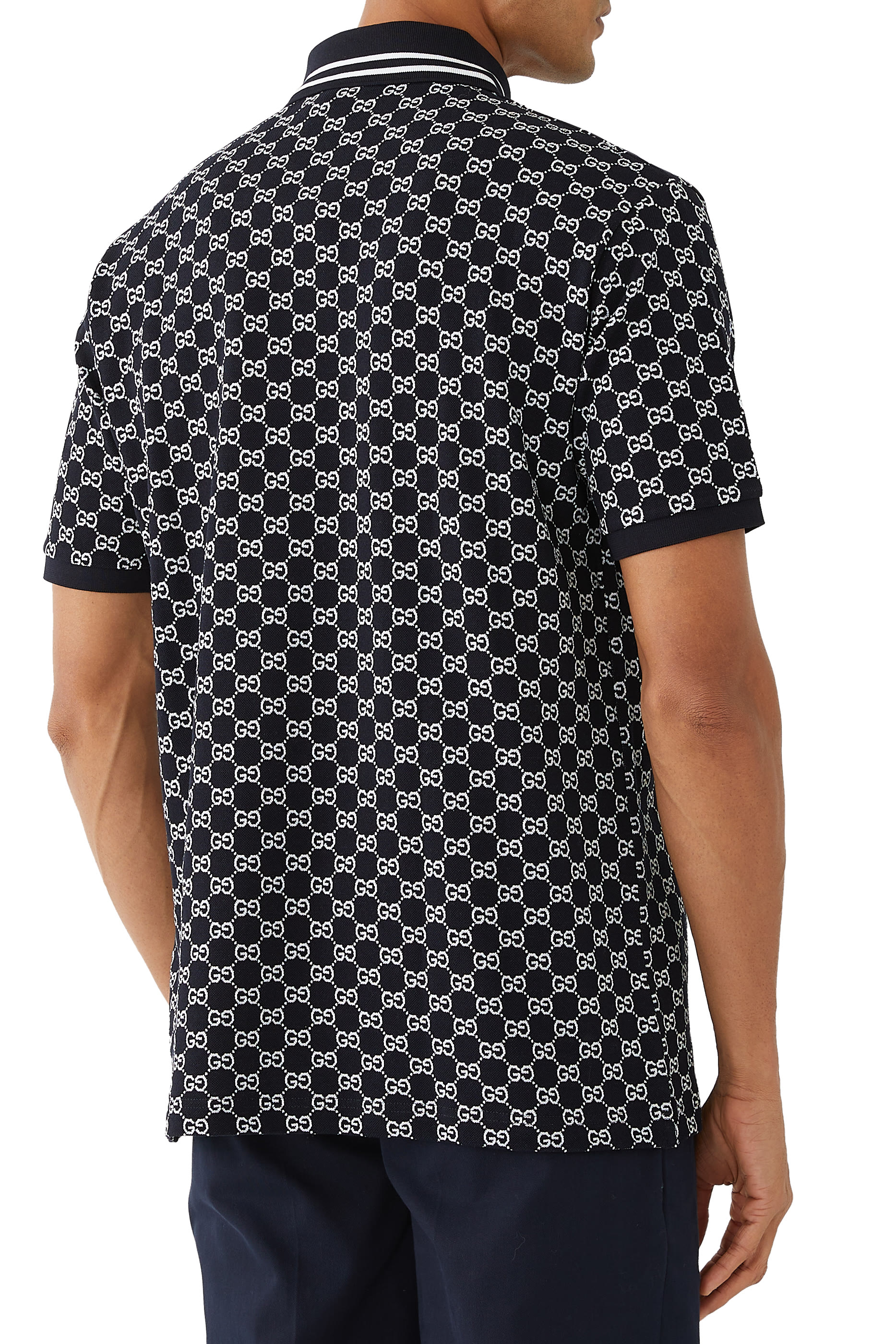 GG Cotton Piquet Jacquard Polo Shirt