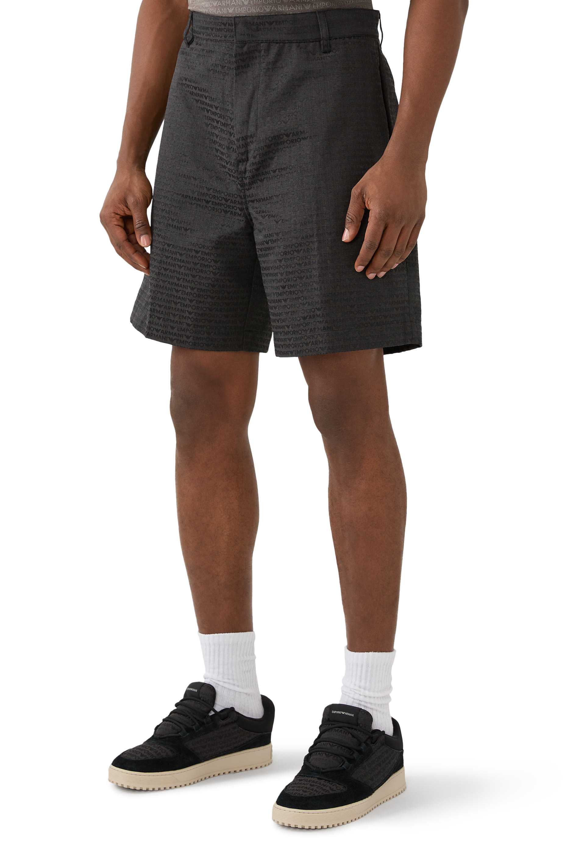 All-Over Jacquard Logo Bermunda Shorts