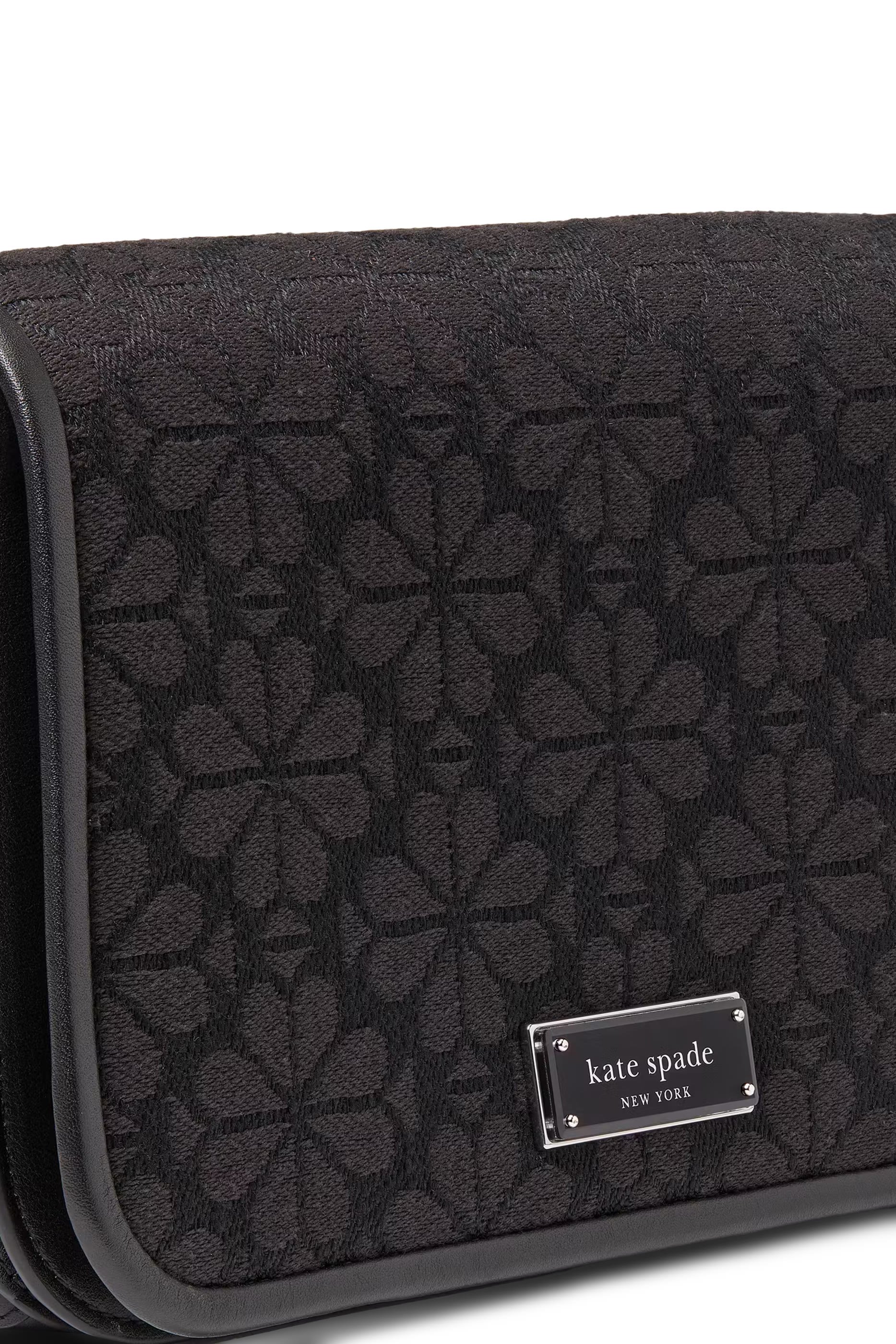 Spade Flower Jacquard Small Flap Crossbody Bag