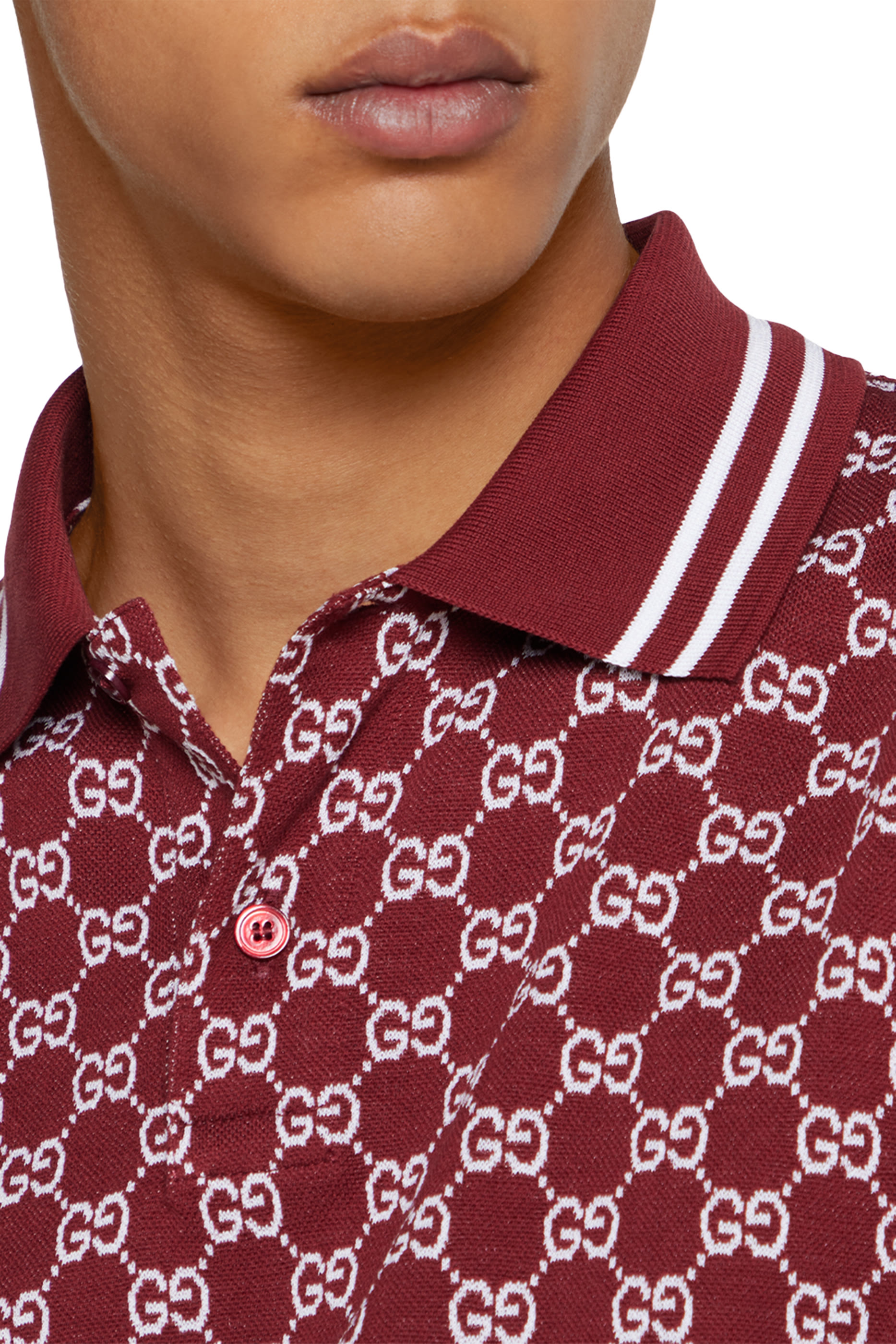 GG Cotton Piquet Jacquard Polo Shirt