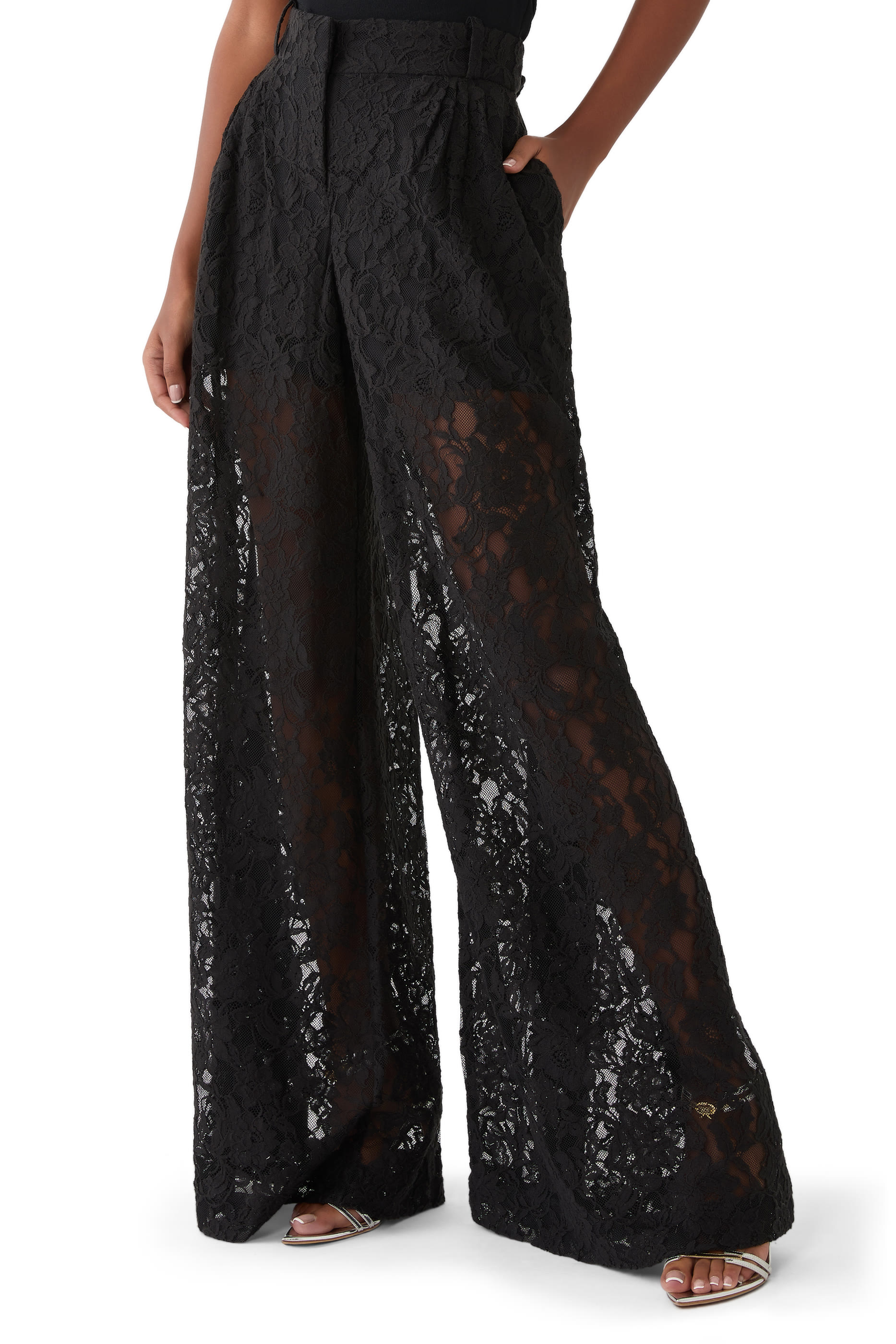 Crush Belted Lace Pants
