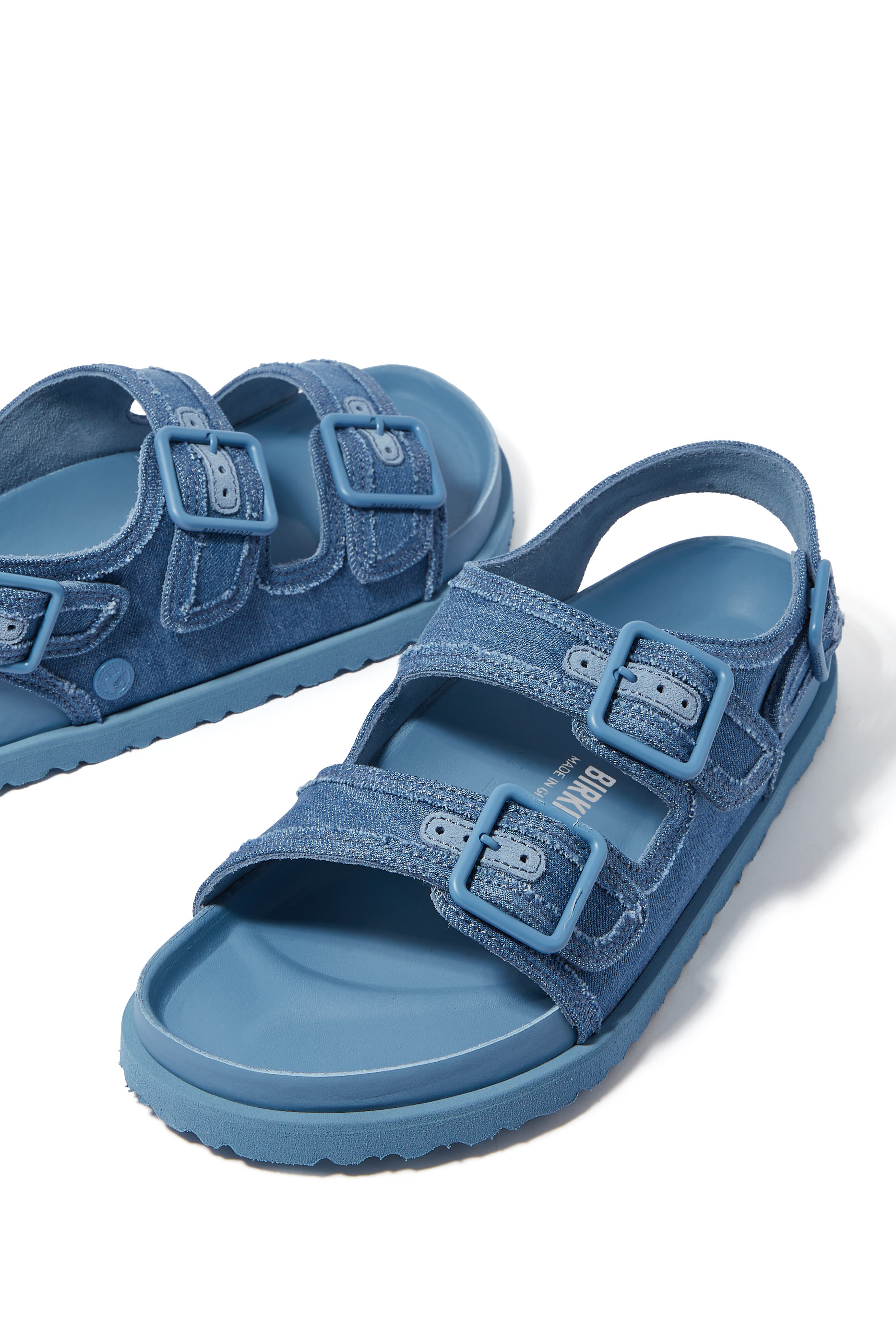 Milano Washed Denim Flat Sandal