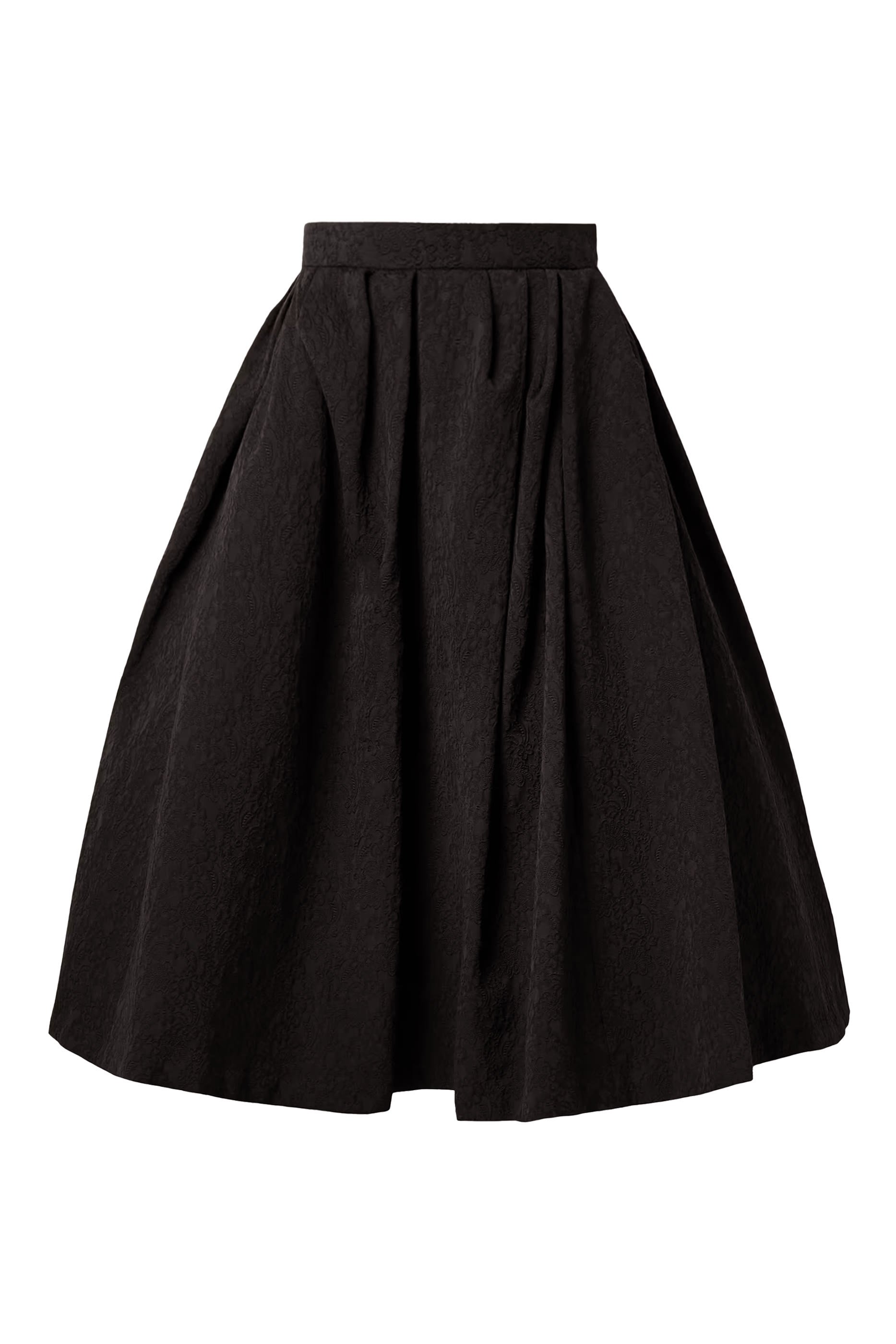  Floral Cloque Full Midi Skirt