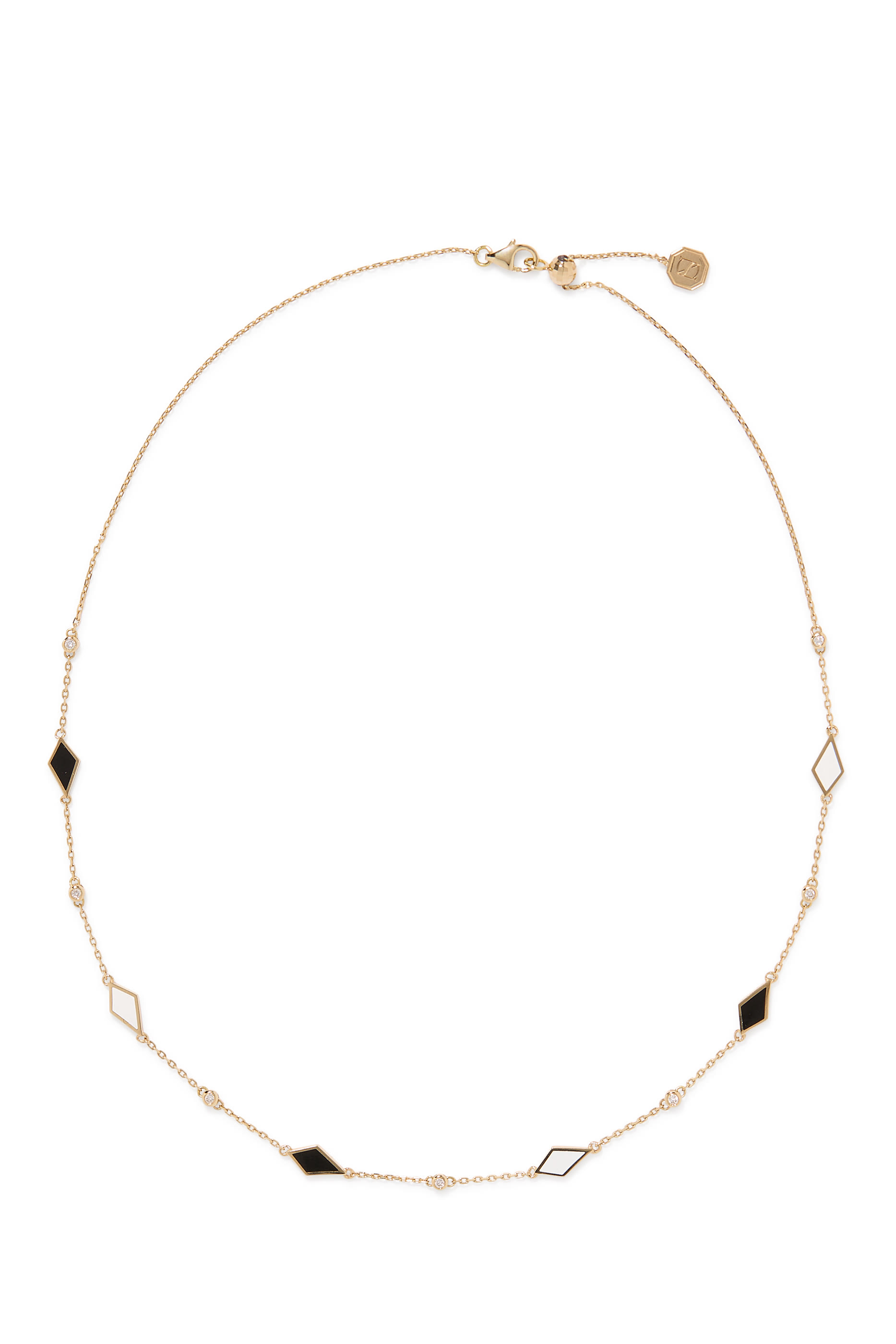 Mosaic Choker, 18K Yellow Gold with Enamel & Diamonds