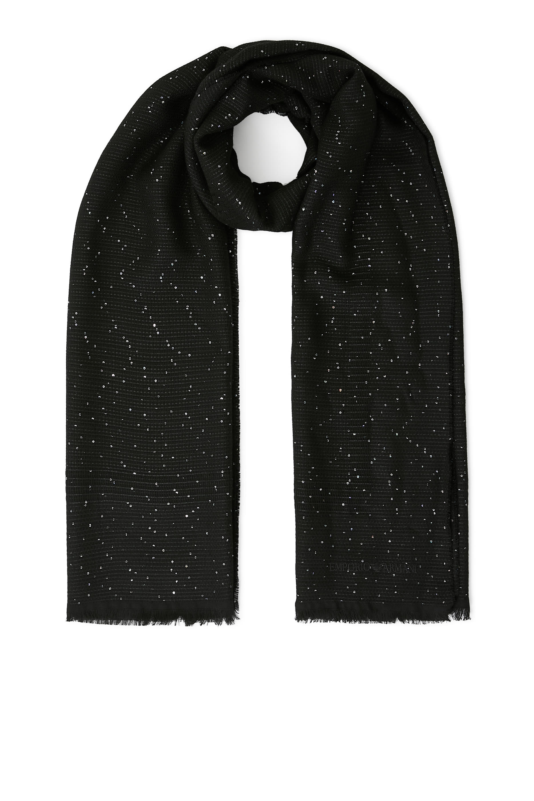 Embroidered Logo Sequin Stole