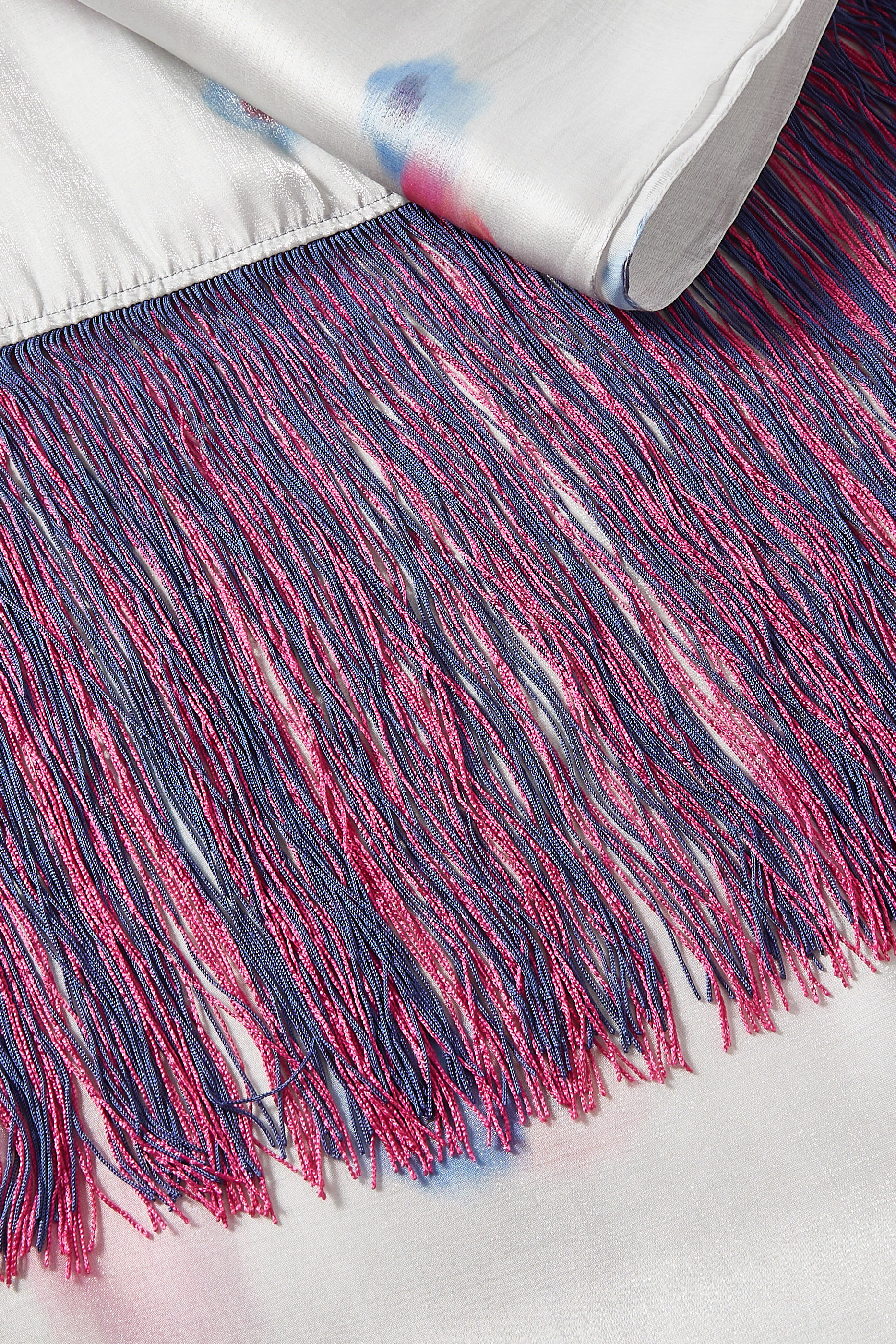 Floral Print Fringed Scarf