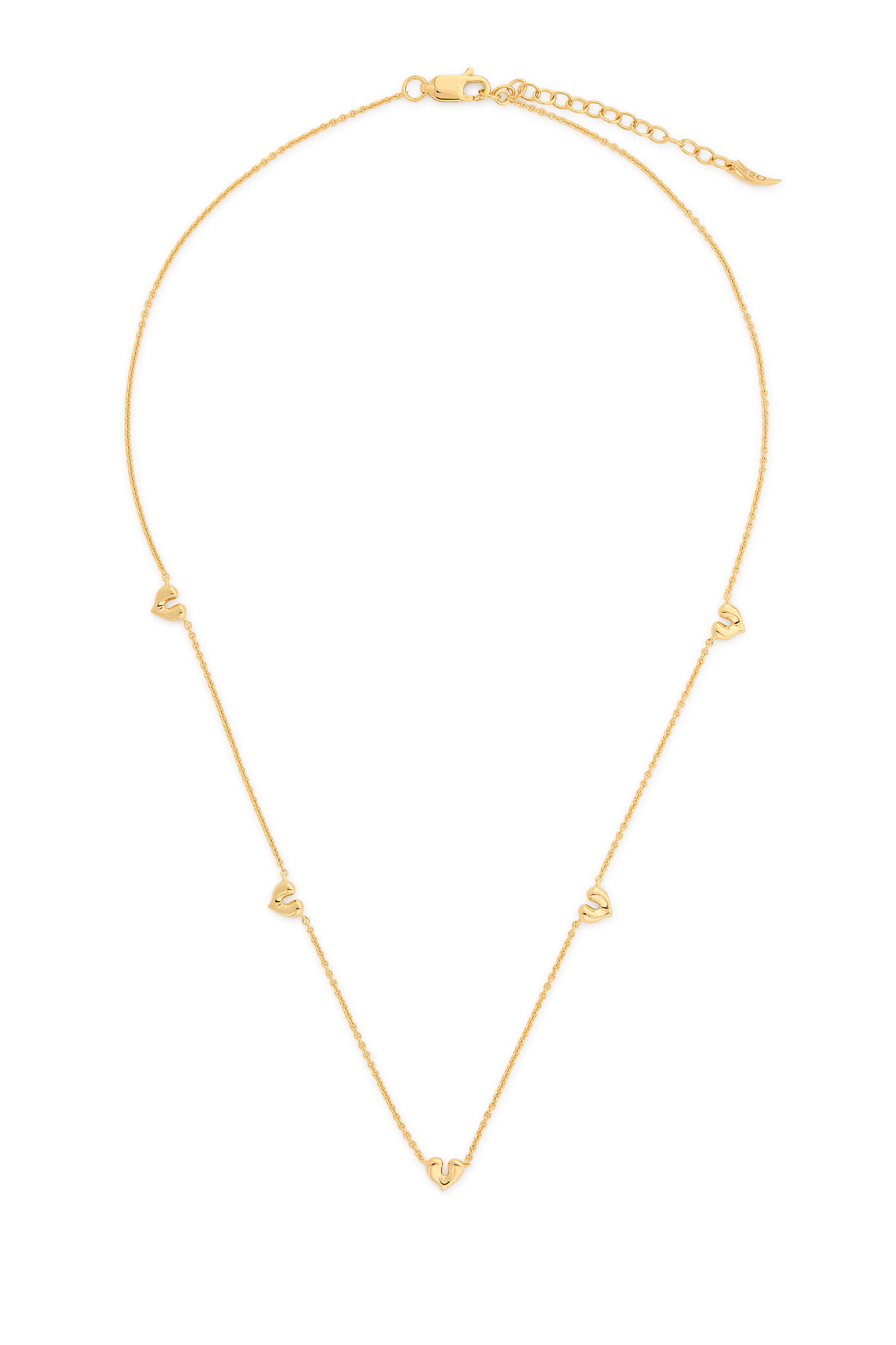 Molten Heart Mini Charm Choker, 18k Recycled Gold Vermeil on Recycled Sterling Silver