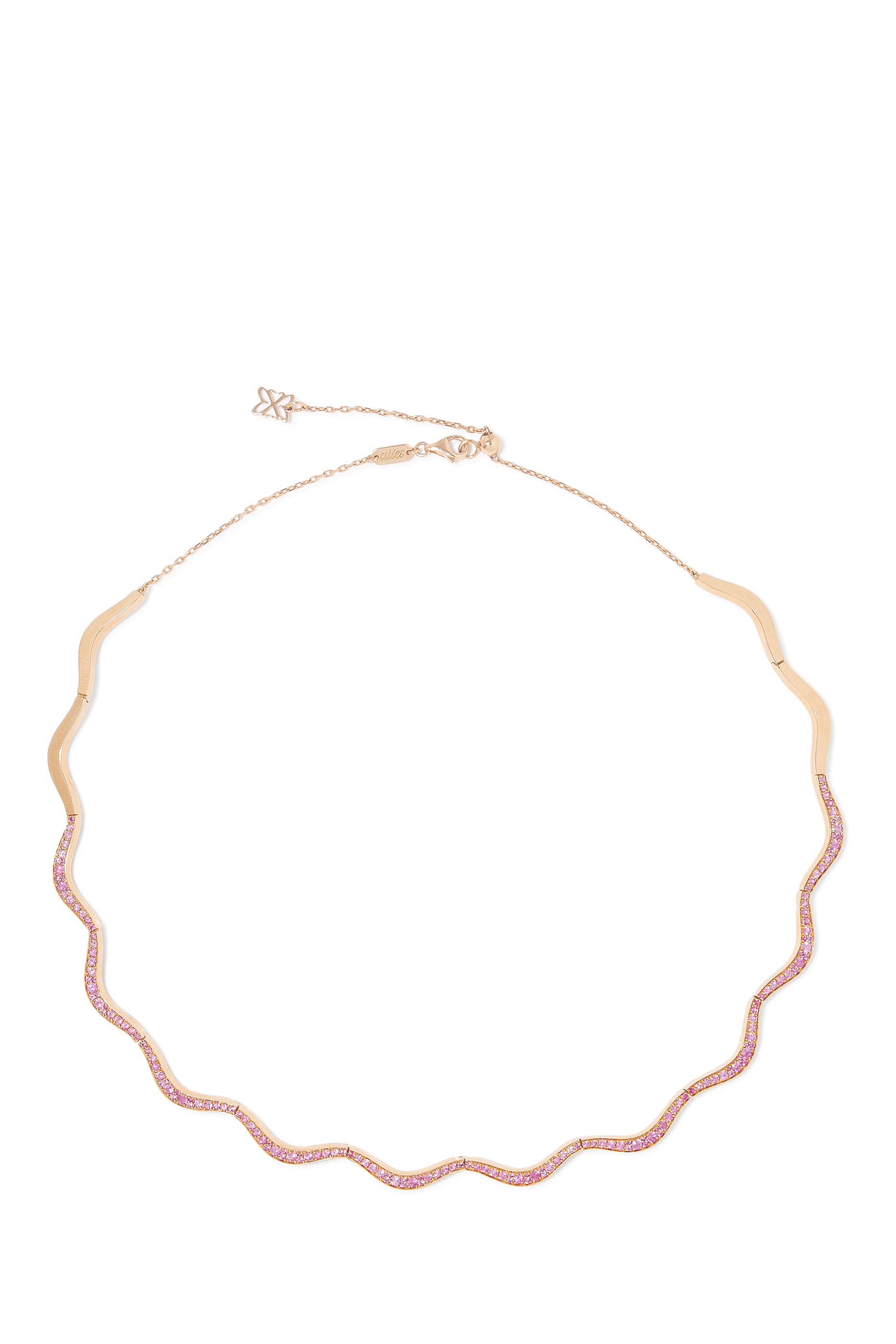 Wave Choker, 18k Rose Gold & Pink Sapphires