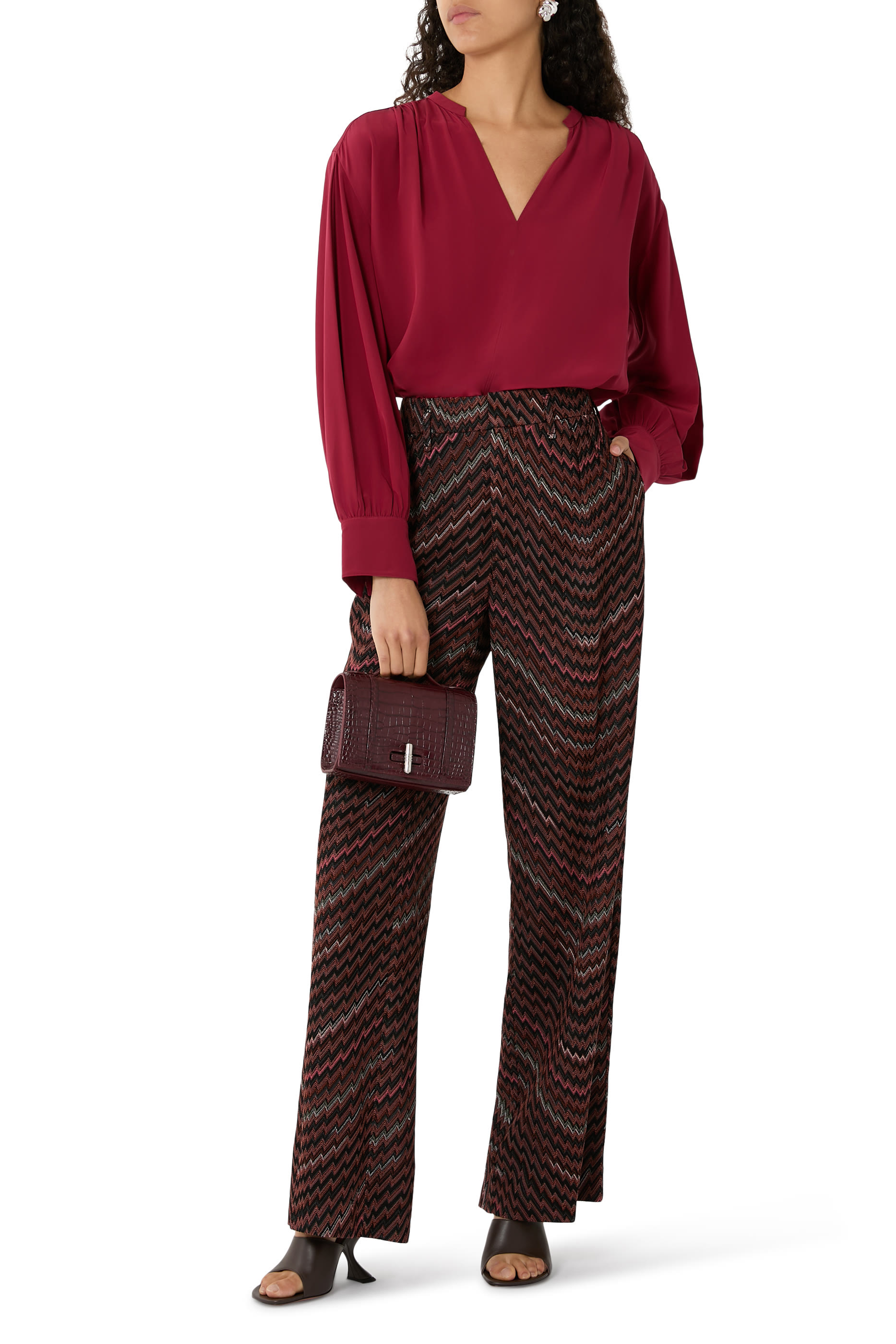 May Embossed Leather Small Handbag