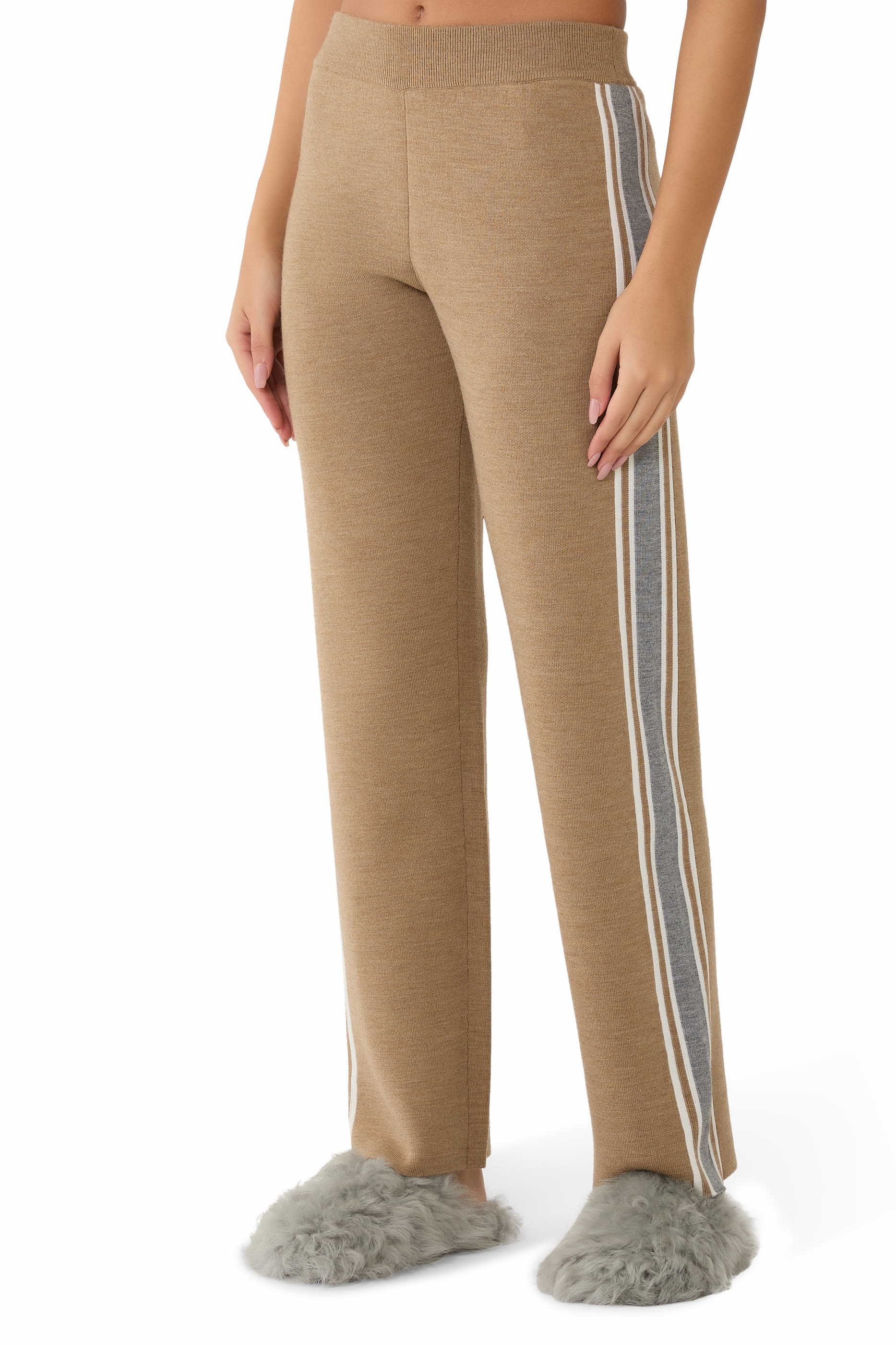 Benada Striped Wool-Blend Straight Pants