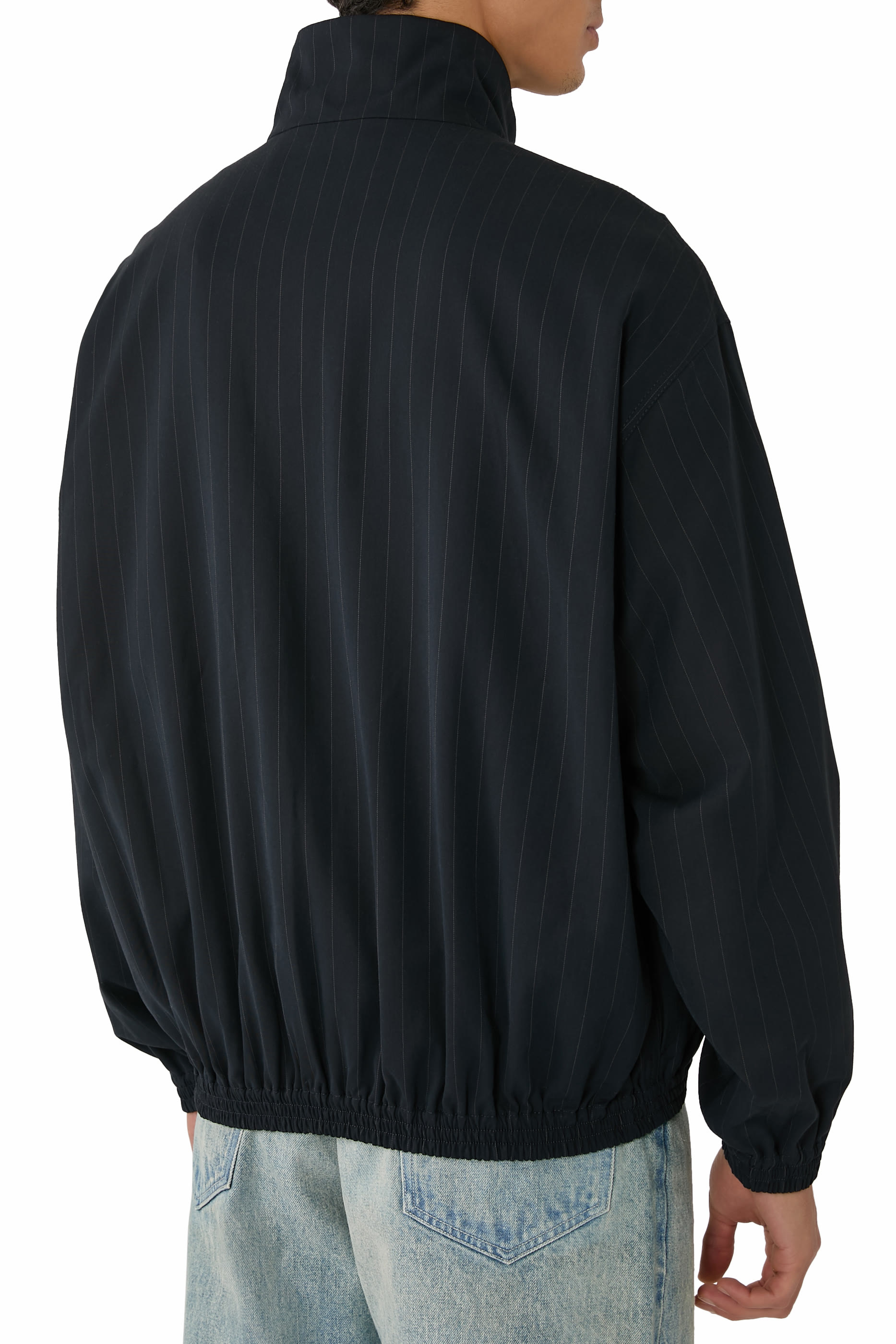 Pinstripe Zipper Jacket