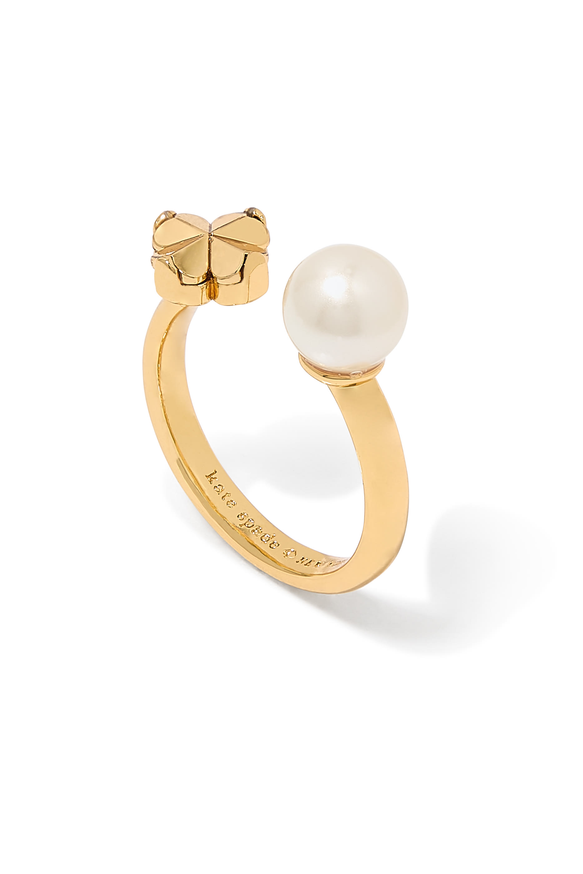 Spade Flower Pearl Ring