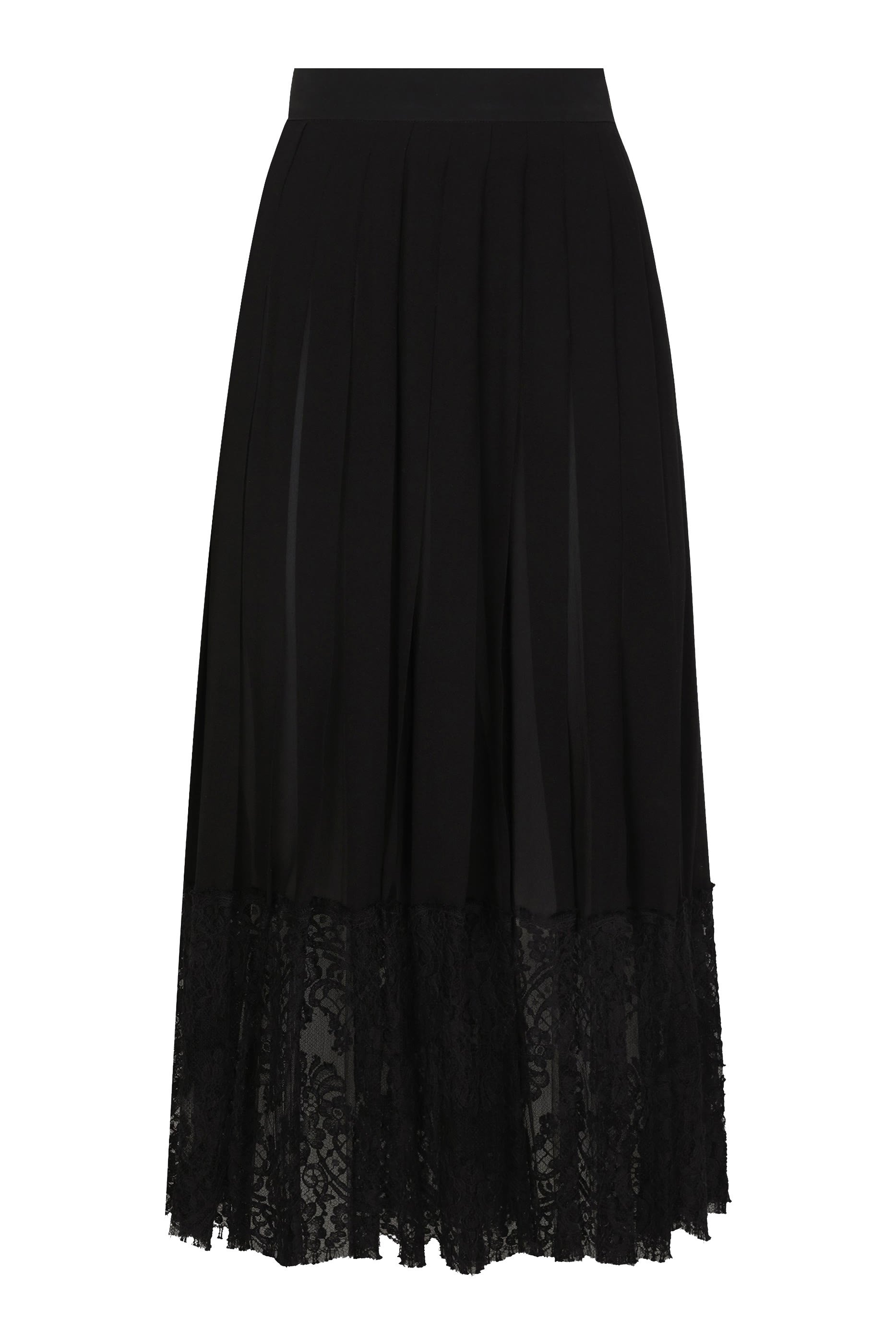 Long Georgette Skirt with Lace Edgings