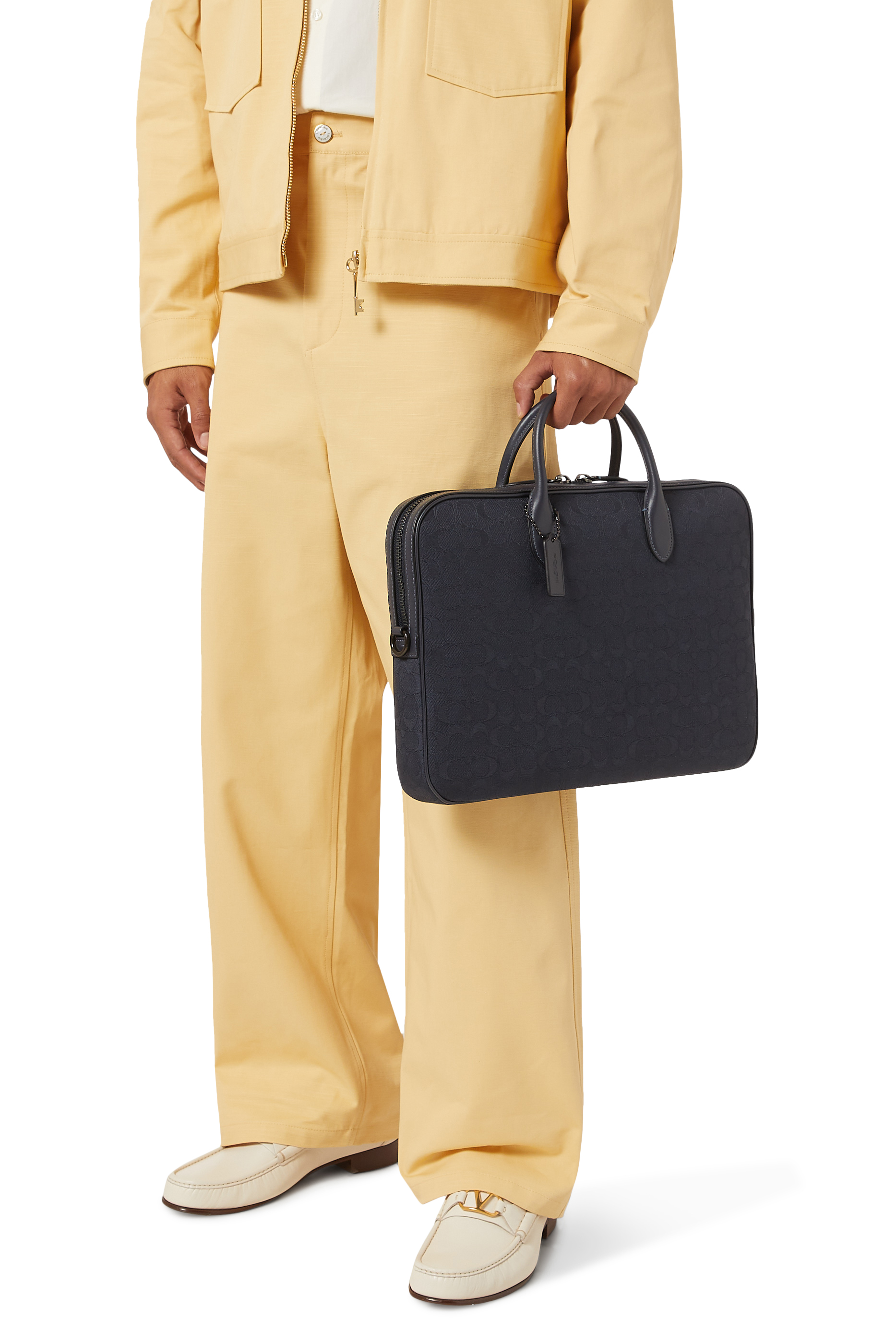 Theo Work Bag In Signature Jacquard