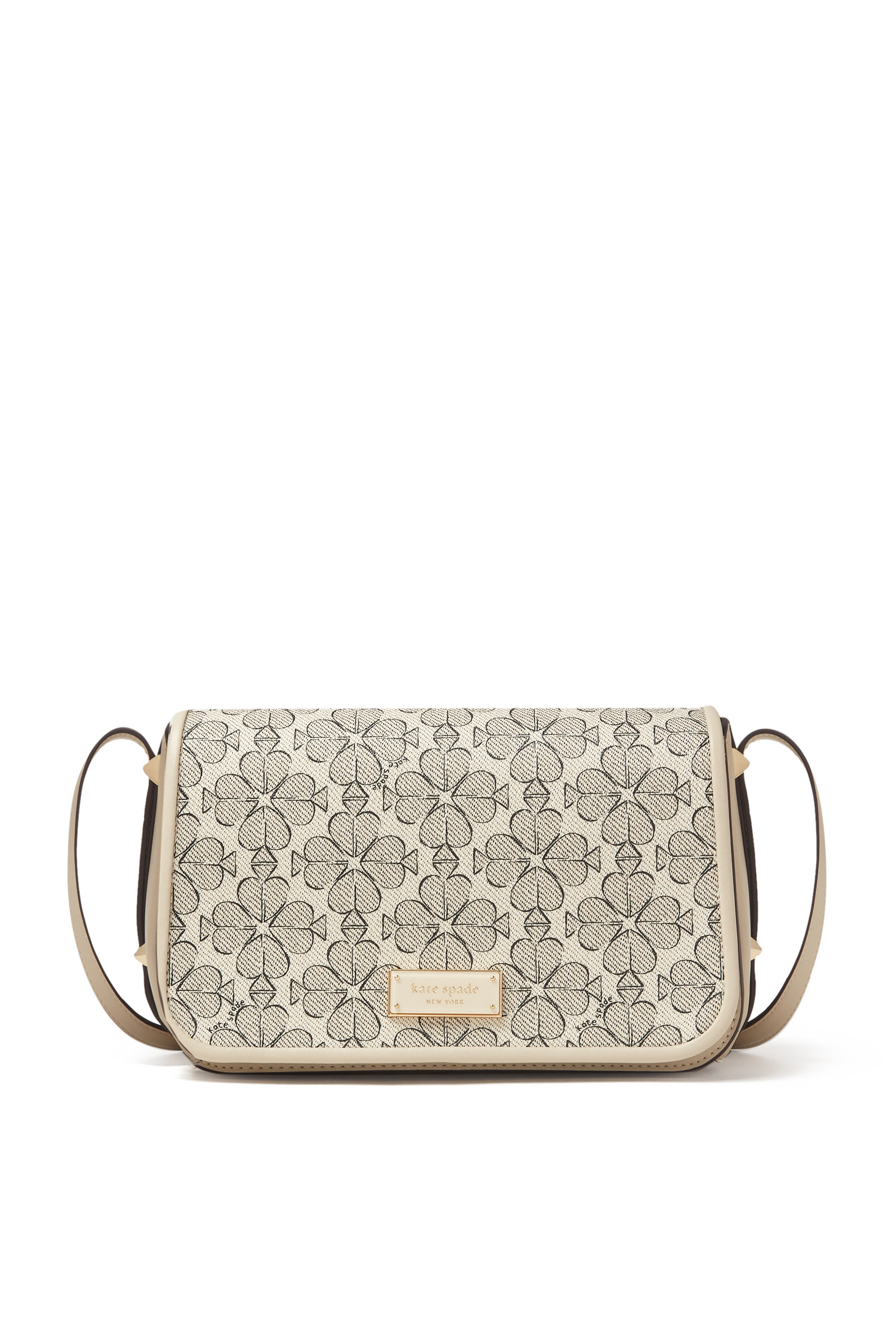 Spade Flower Jacquard Small Flap Crossbody Bag