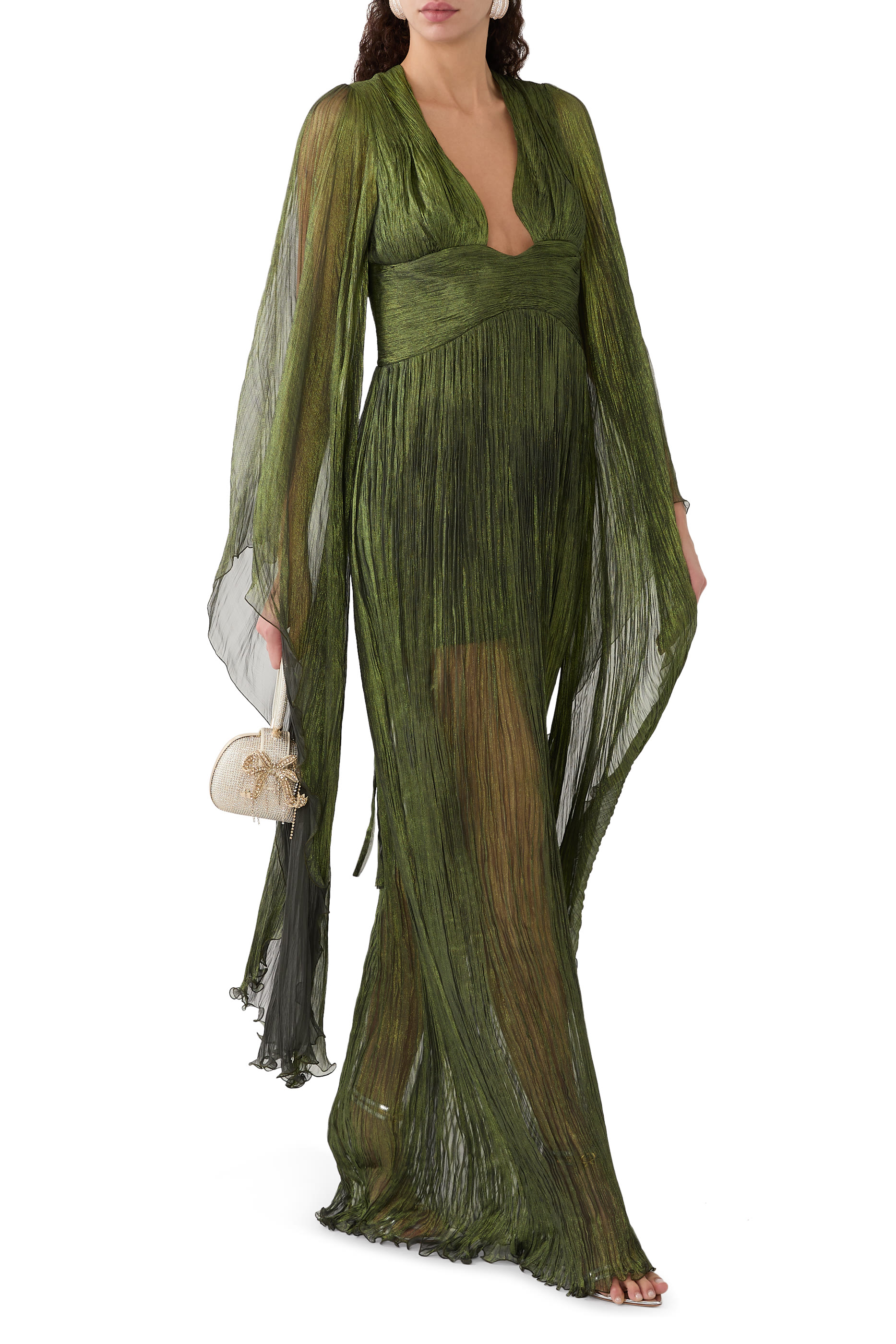 Ellie Plunge-Neck Gown