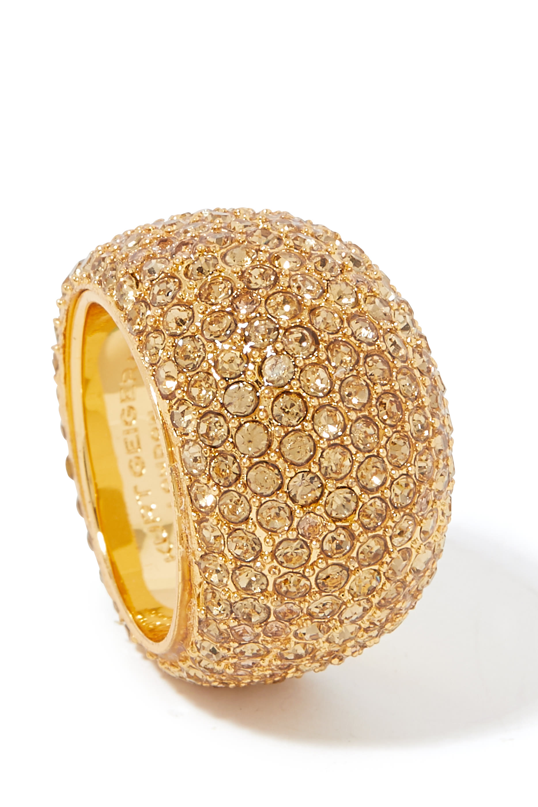 Pave Dome Ring, Brass & Crystals