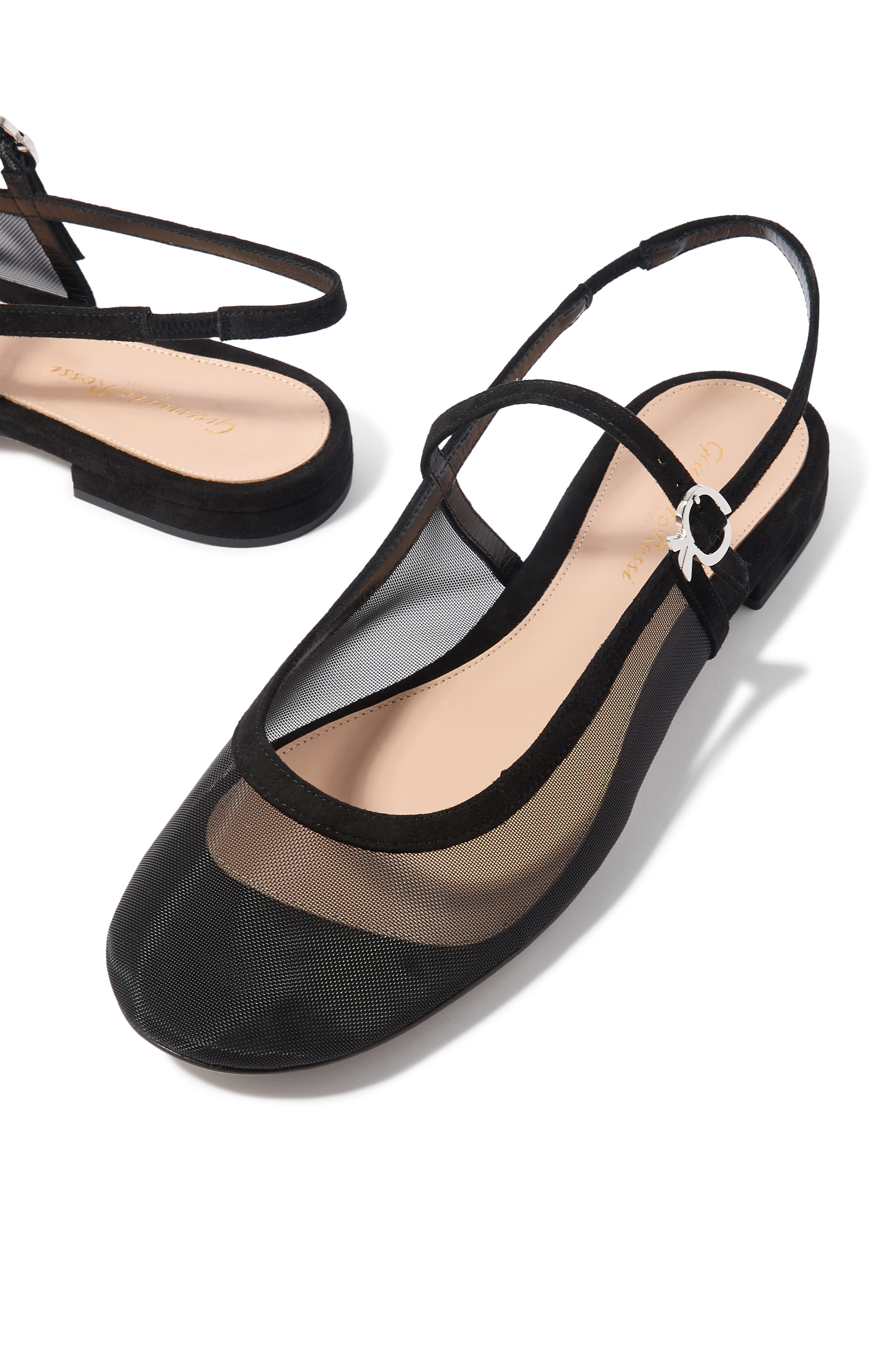  Francoise Ribbon Strap Ballerinas
