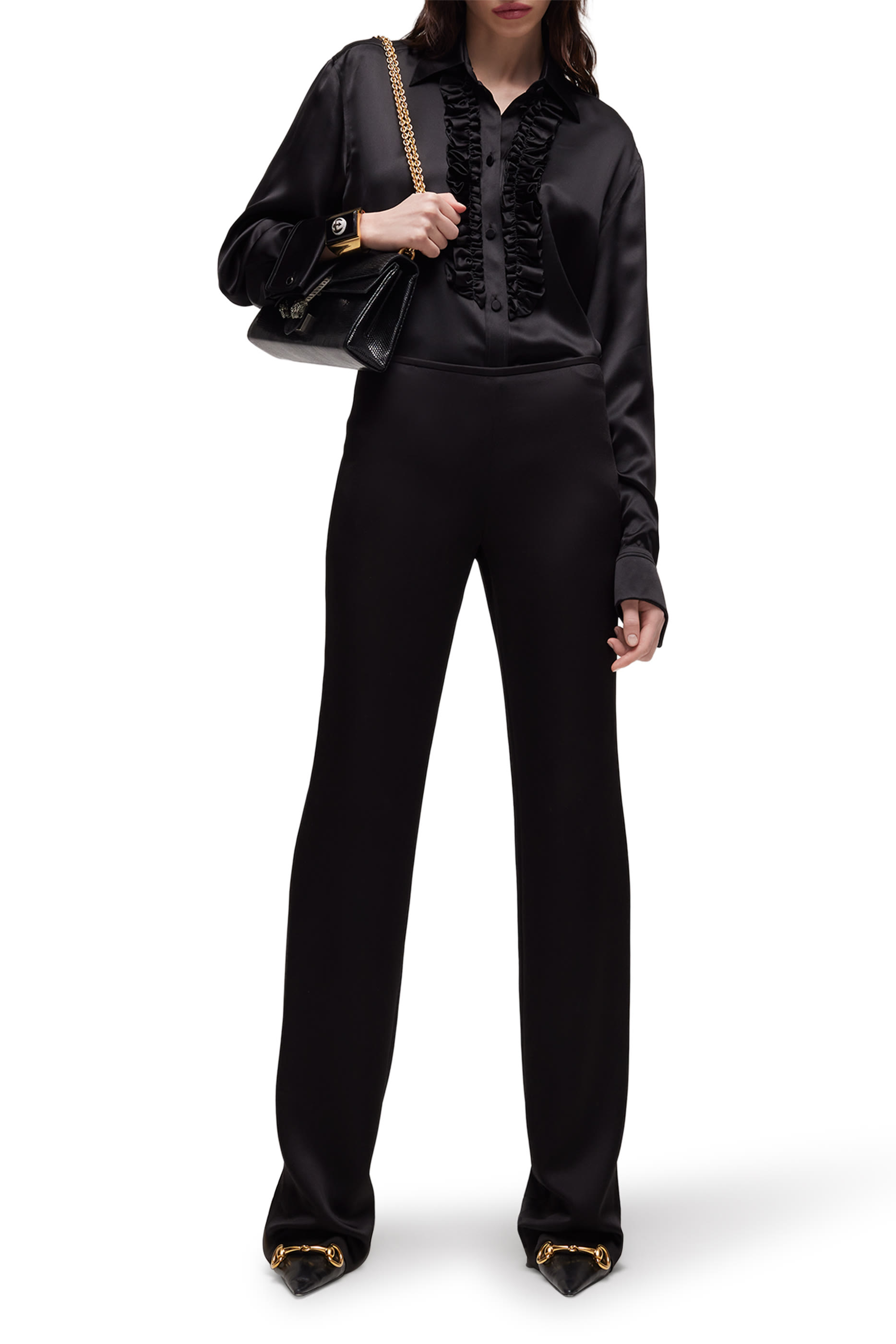 Cr&ecirc;pe Satin Pants