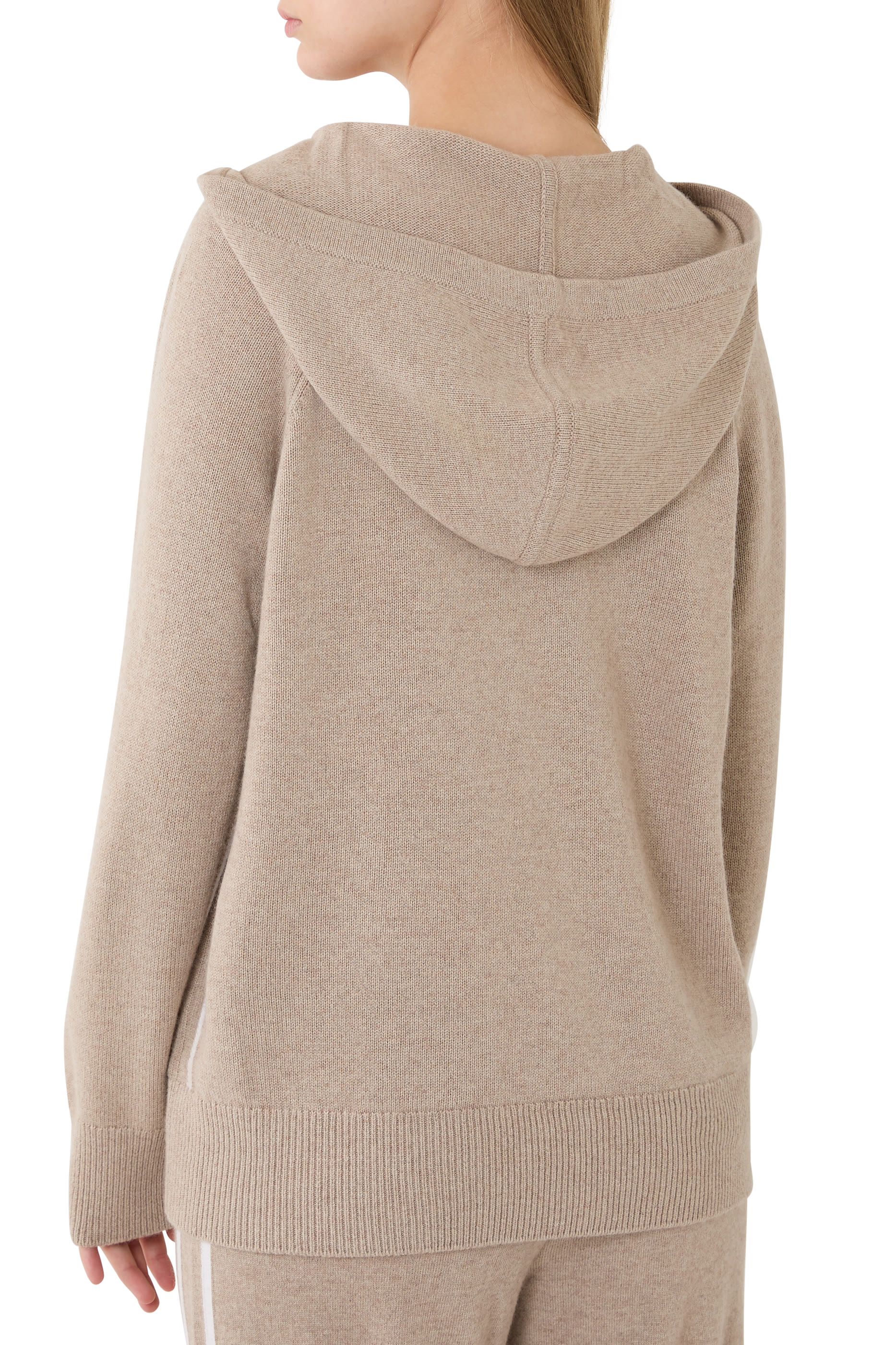 Stripe Detail Hoodie with Cashmere