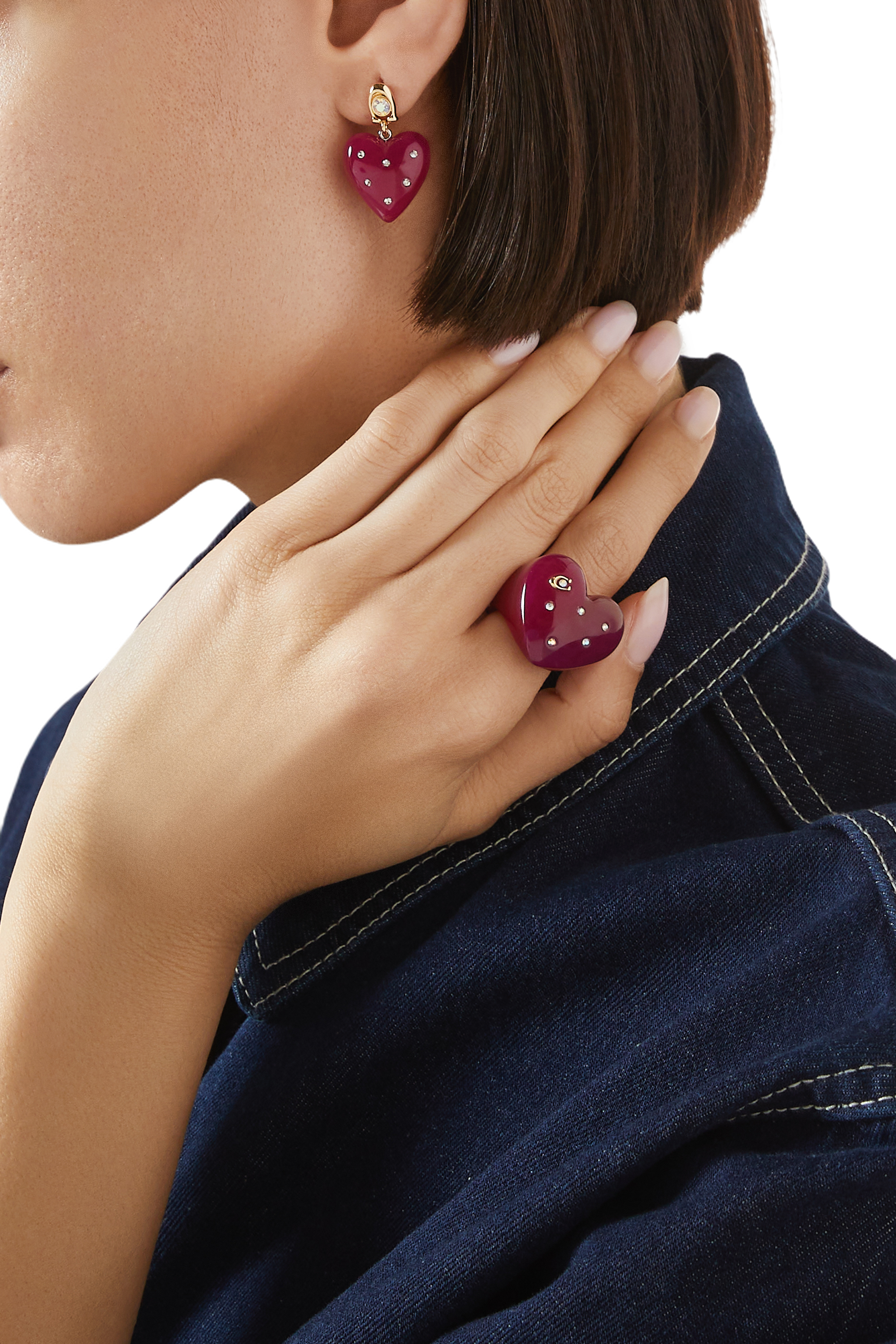 Vintage Charms Signature Puffy Heart Drop Earrings