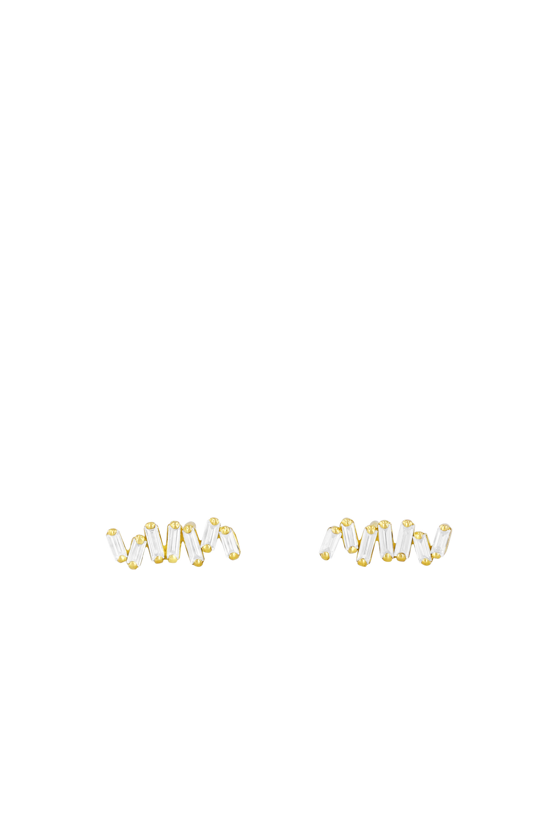 Classic Bar Studs, 18K Yellow Gold & Diamonds