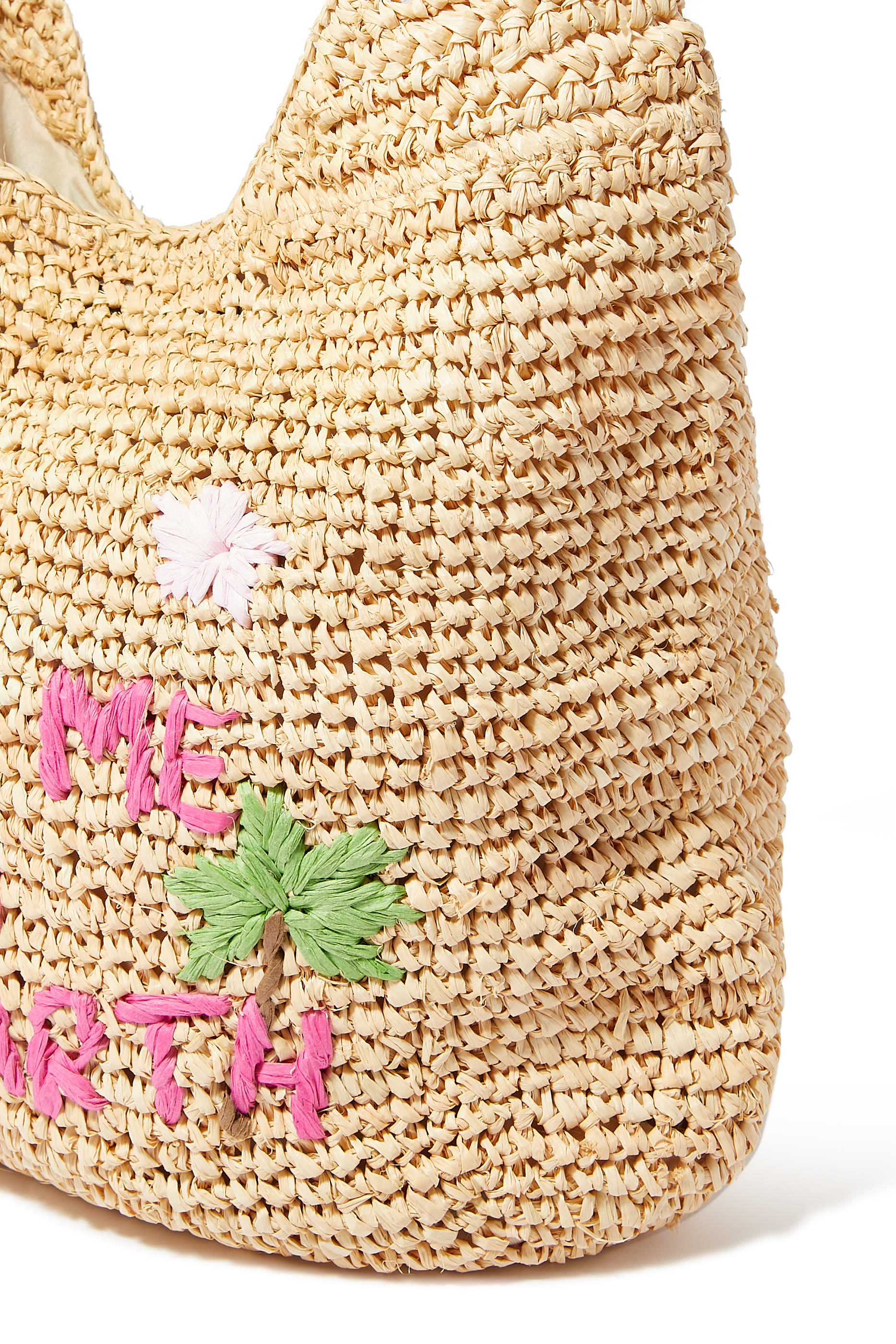 Raffia Beach Bag "Meet Me in St Barth"