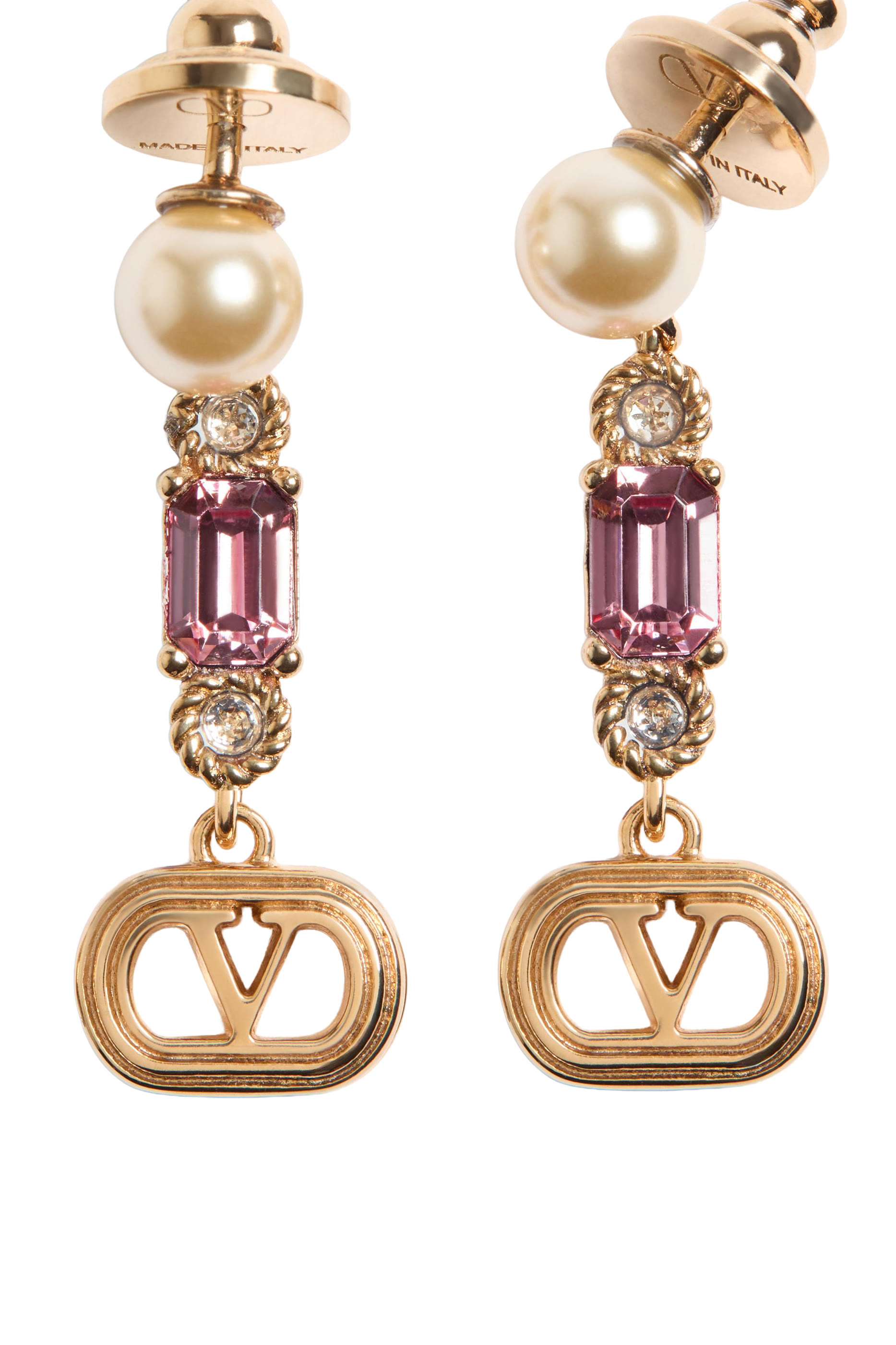 Ovalette Metal, Pearl and Swarovski&reg; Crystals Earrings