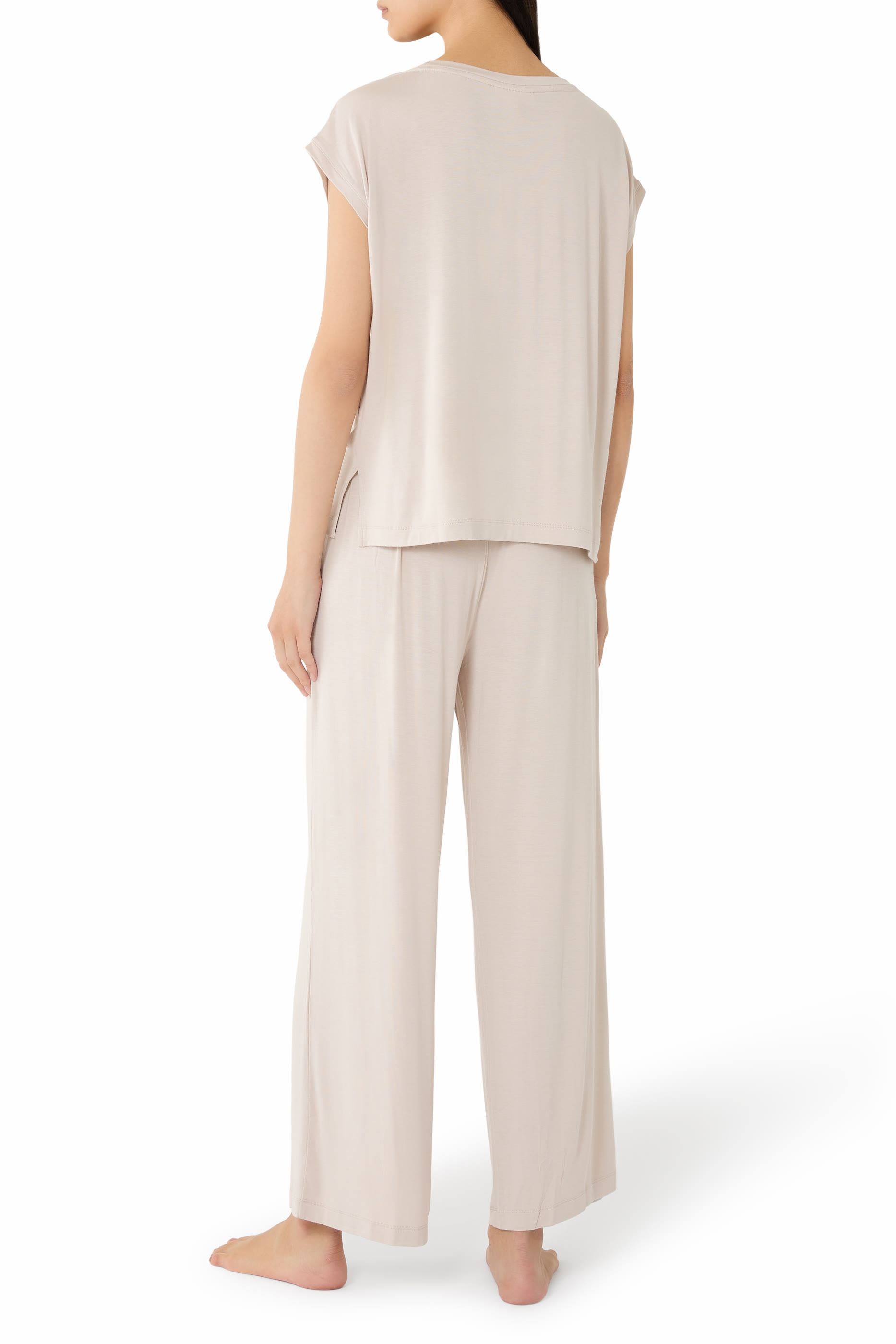  Jersey Cap Sleeve Lounge Pajama Set 