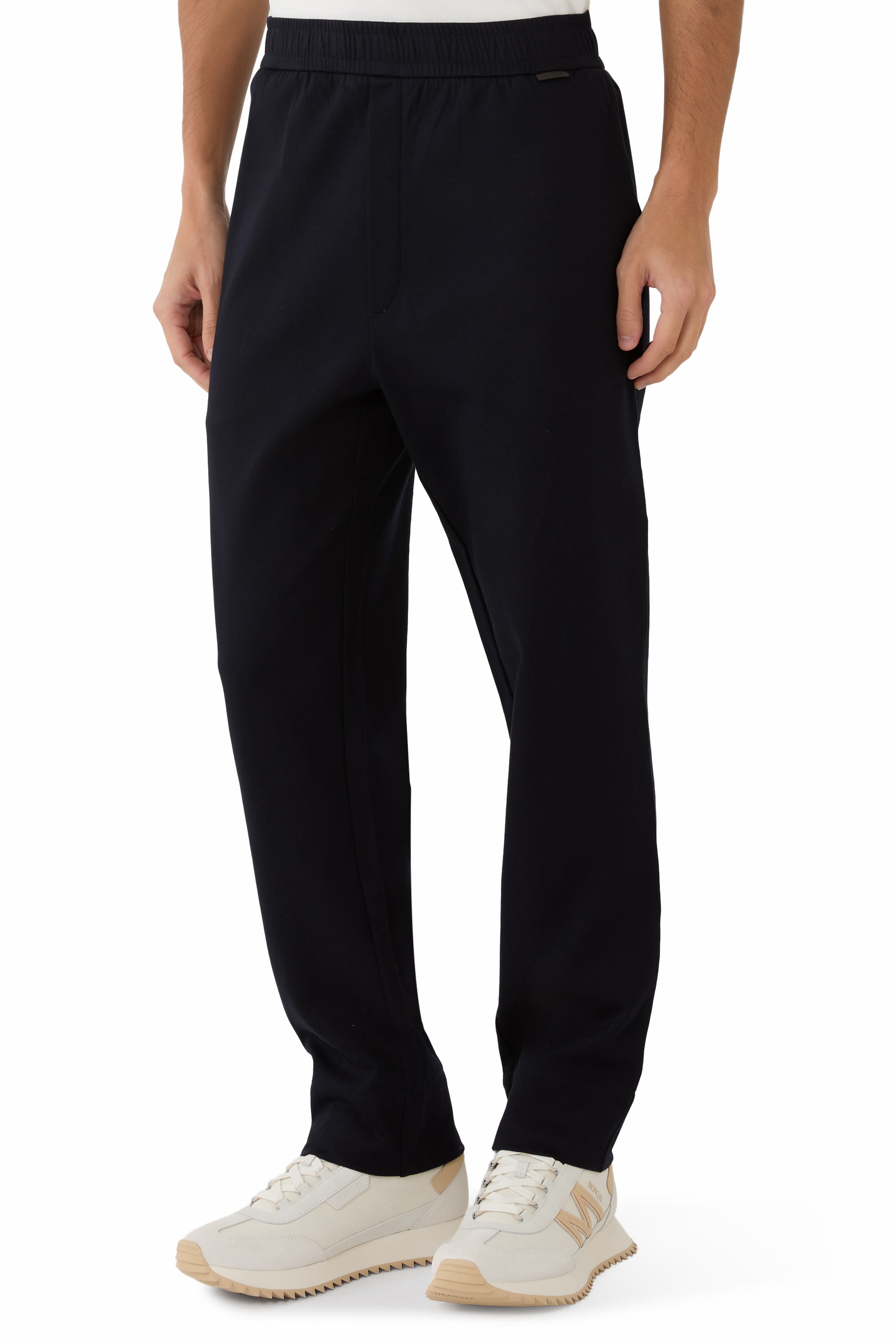 Leather Logo Cotton Blend Track Pants