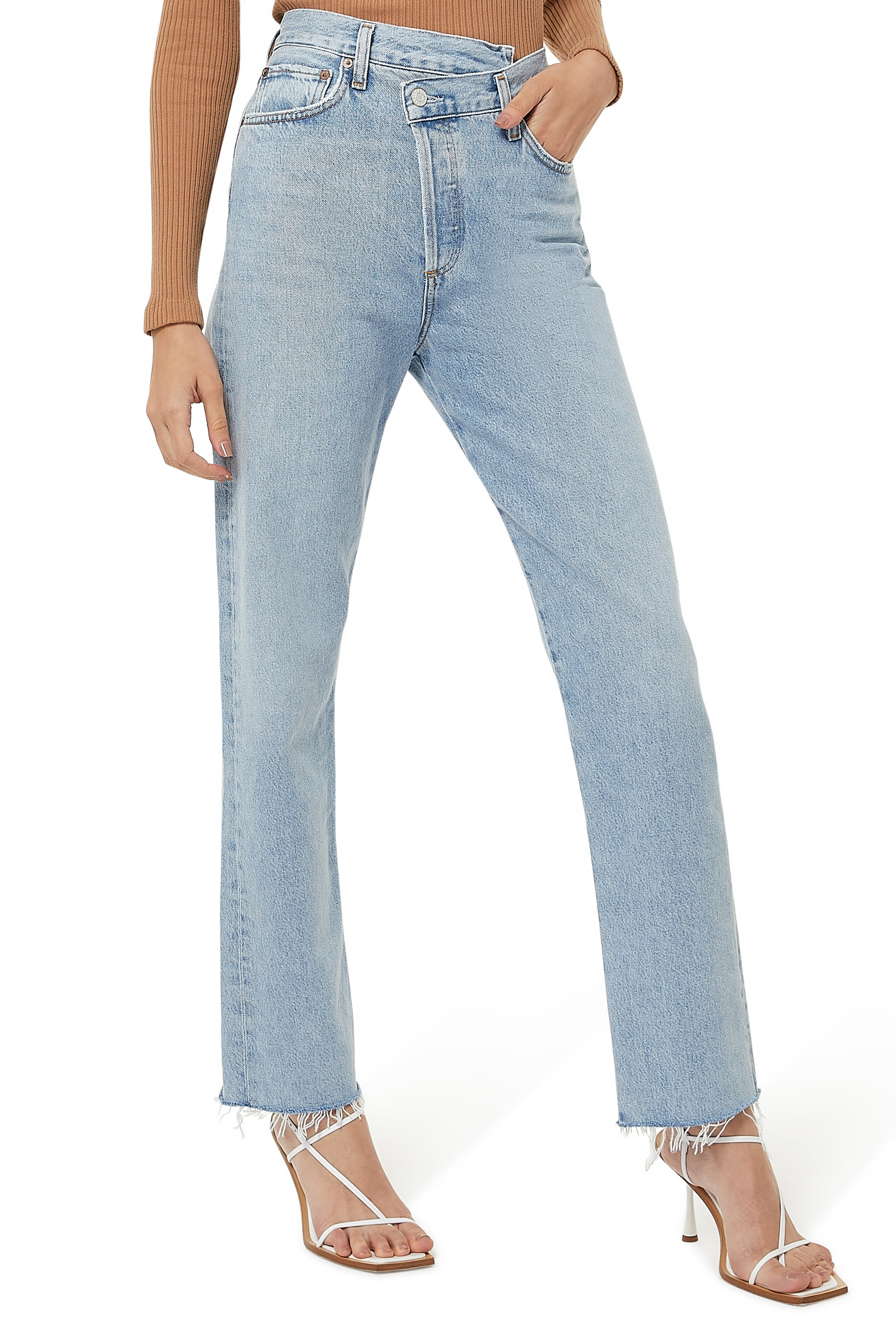 Criss Cross Straight Jeans
