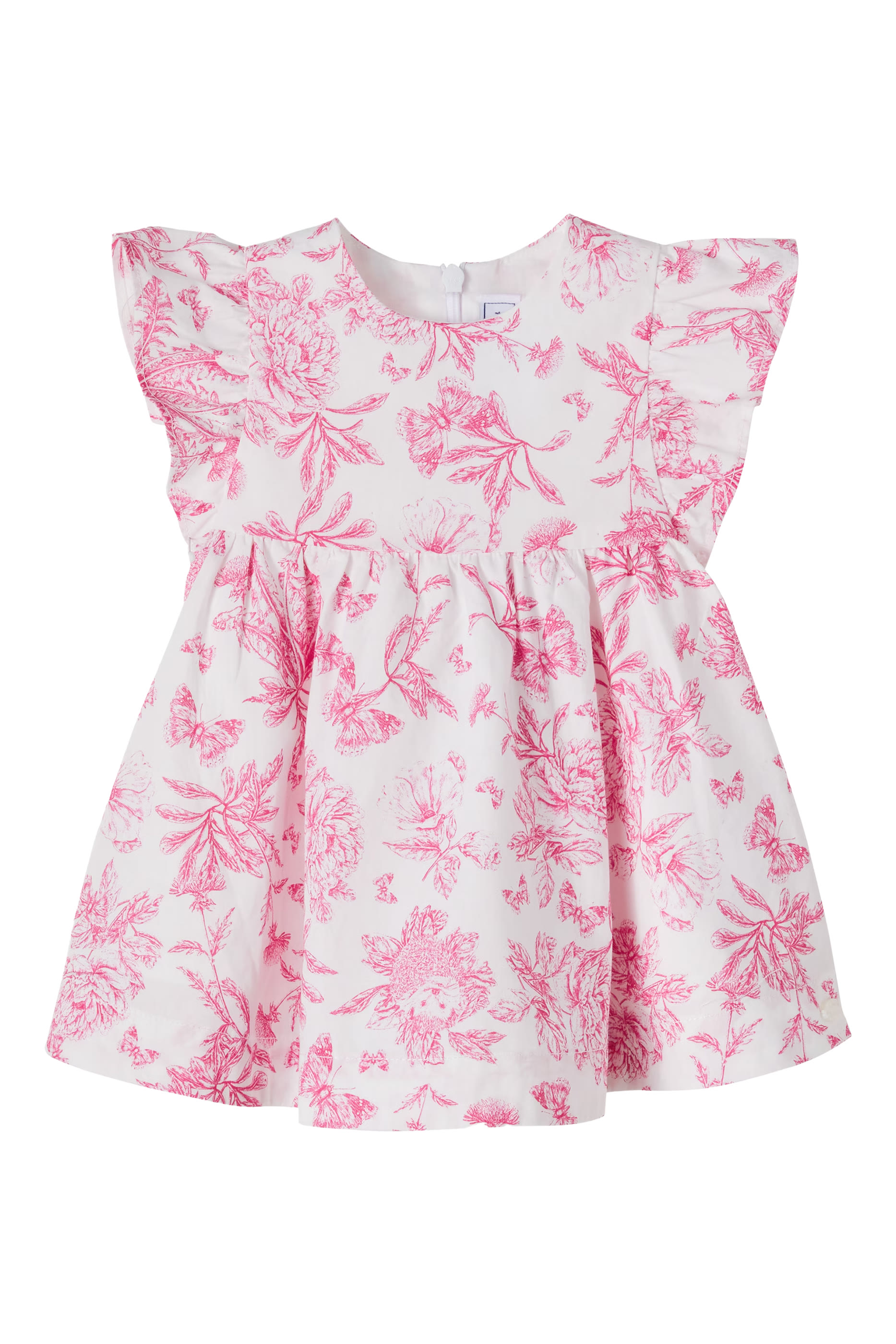 Kids Cotton Dres in Print Inspiration Toile de Jouy