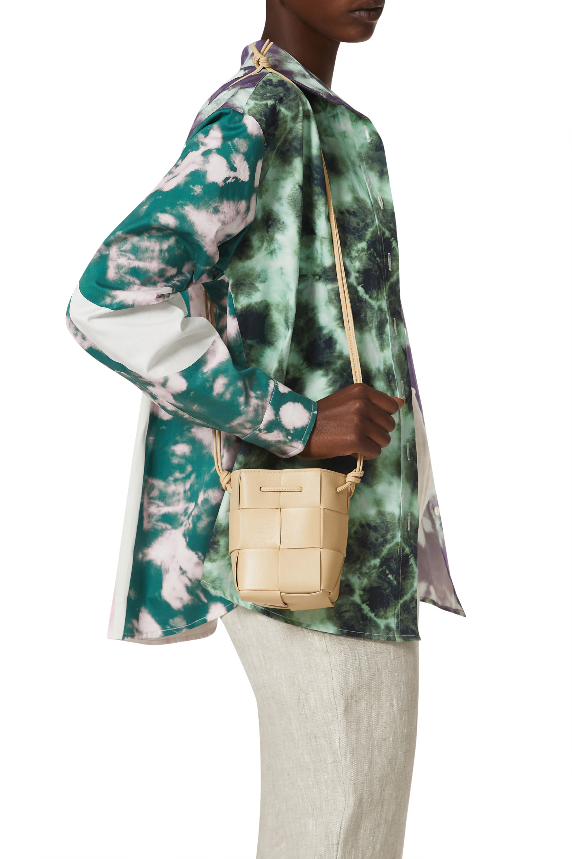 Mini Cassette Cross-Body Bucket Bag