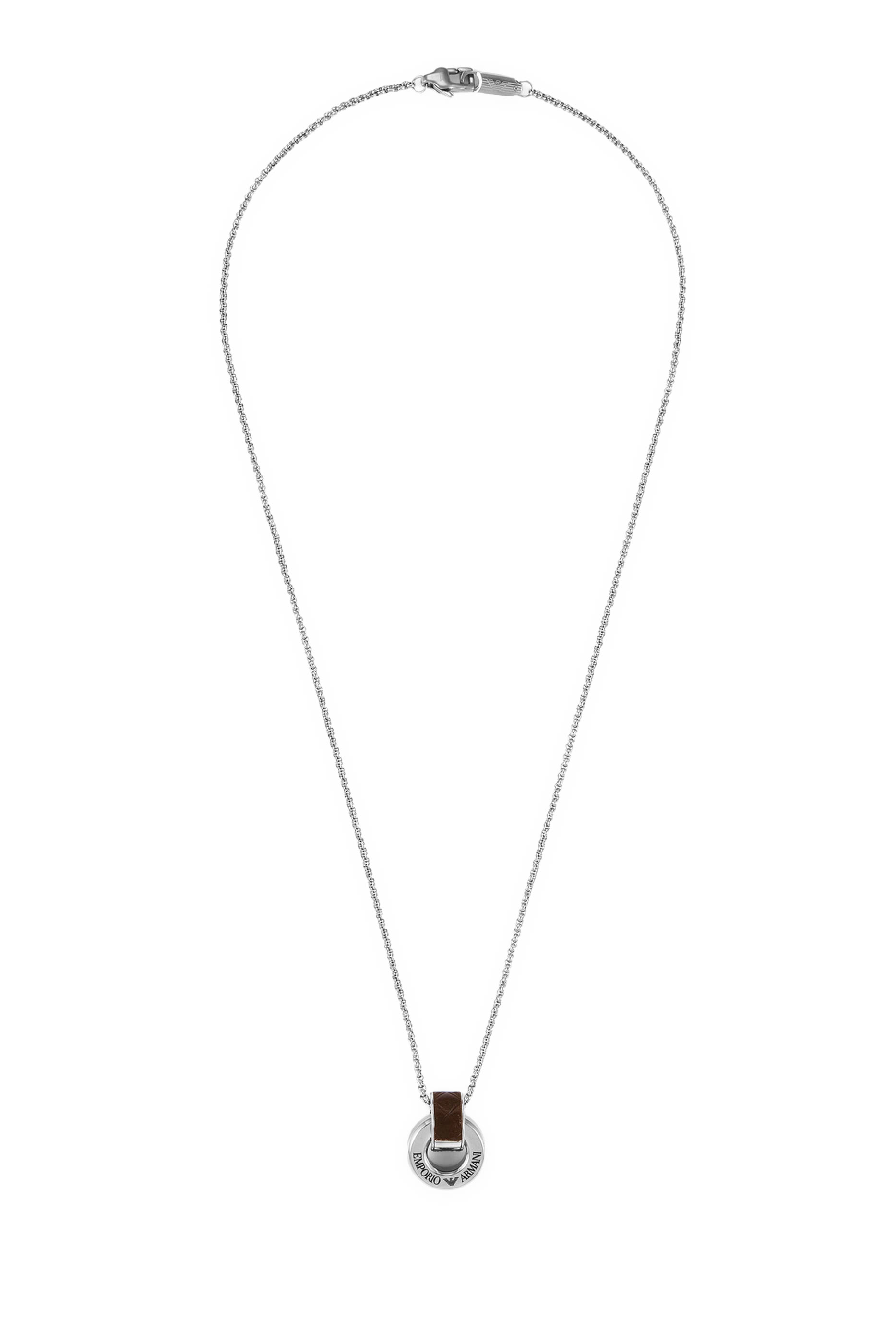 Stainless Steel Logo Pendant Necklace