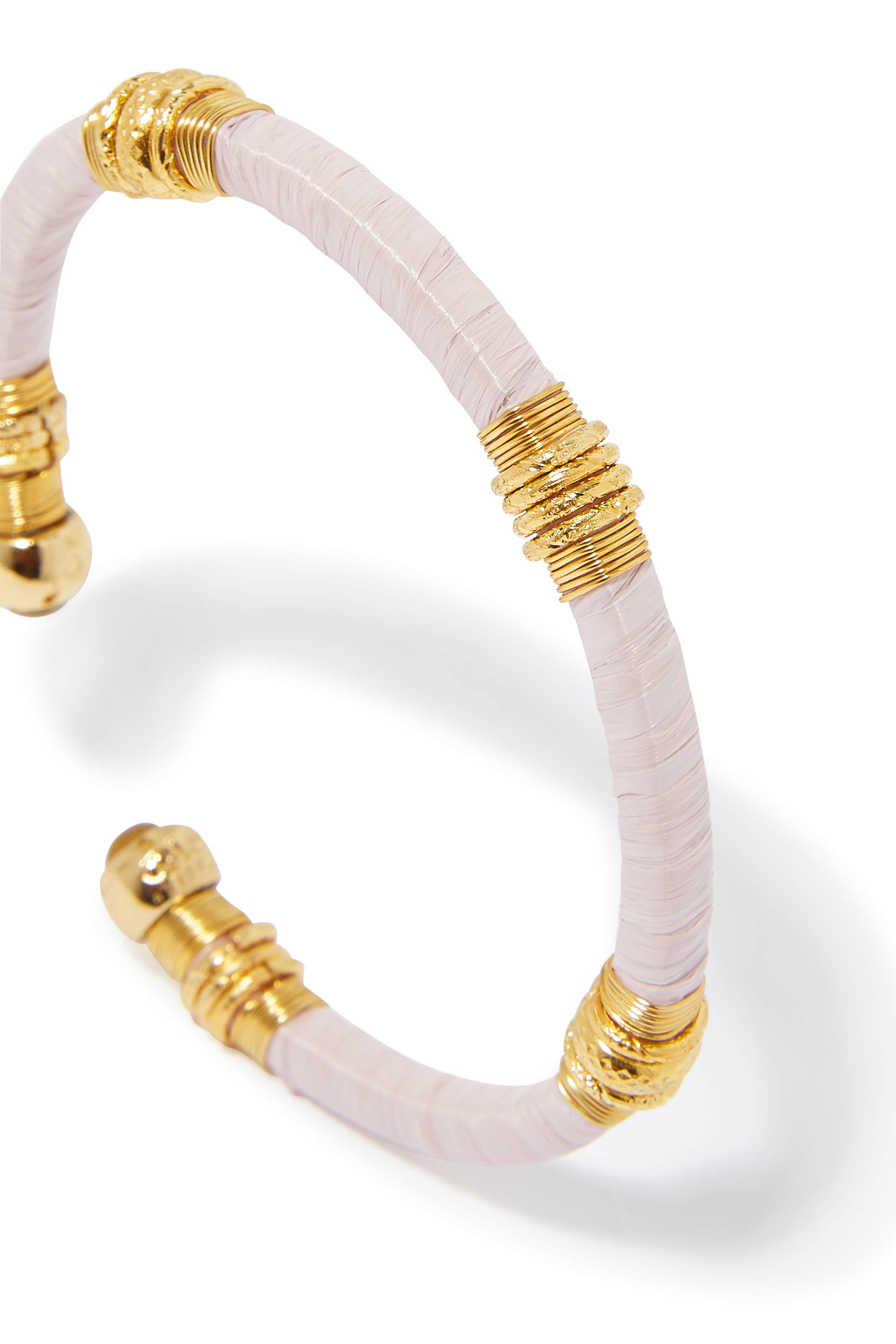 Sari Raffia Bracelet, 24k Gold-Plated Metal & Acetate