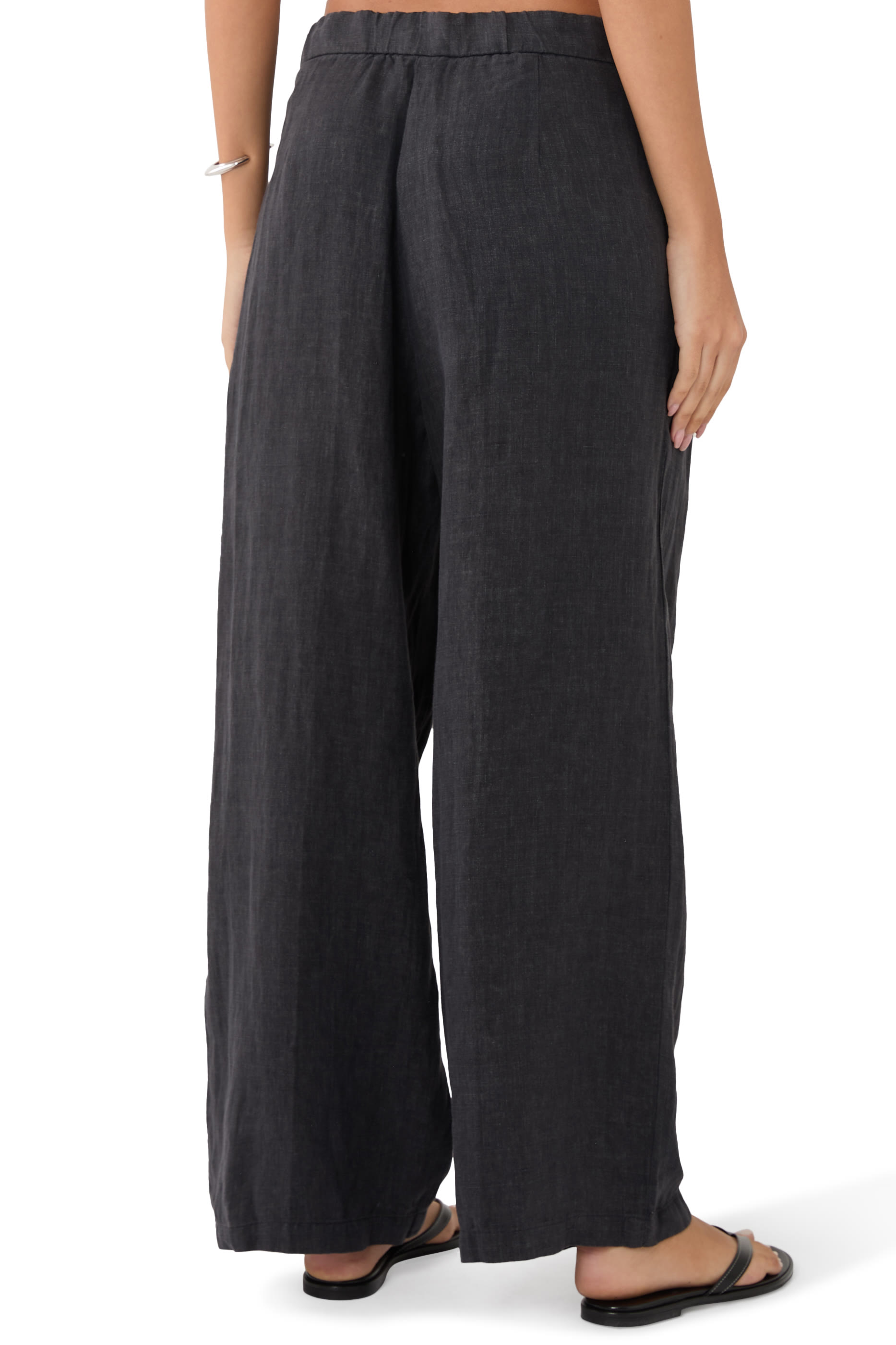 Washed Organic Linen D&eacute;lav&eacute; Trouser Pants