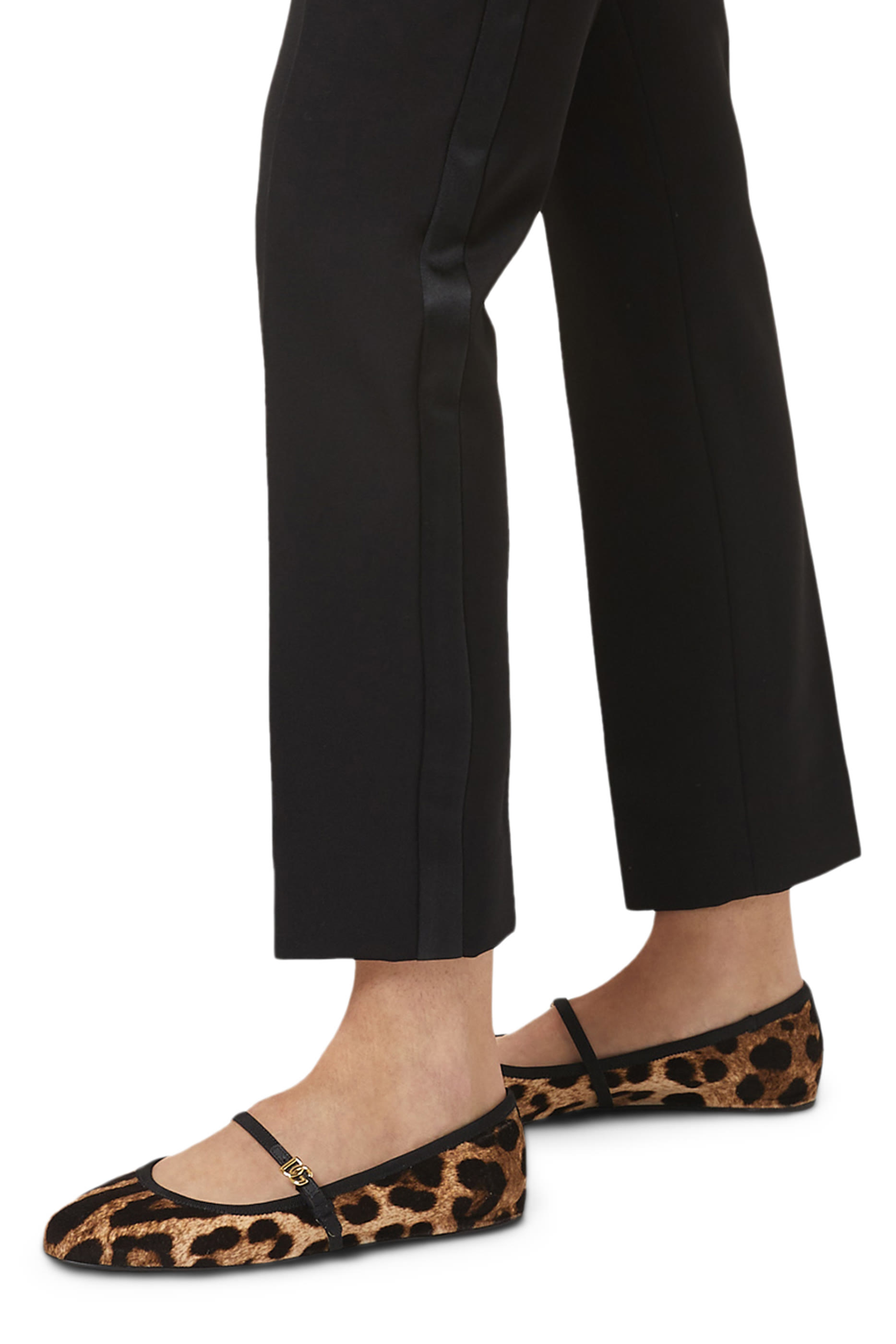 Printed Velvet Ballet Flats