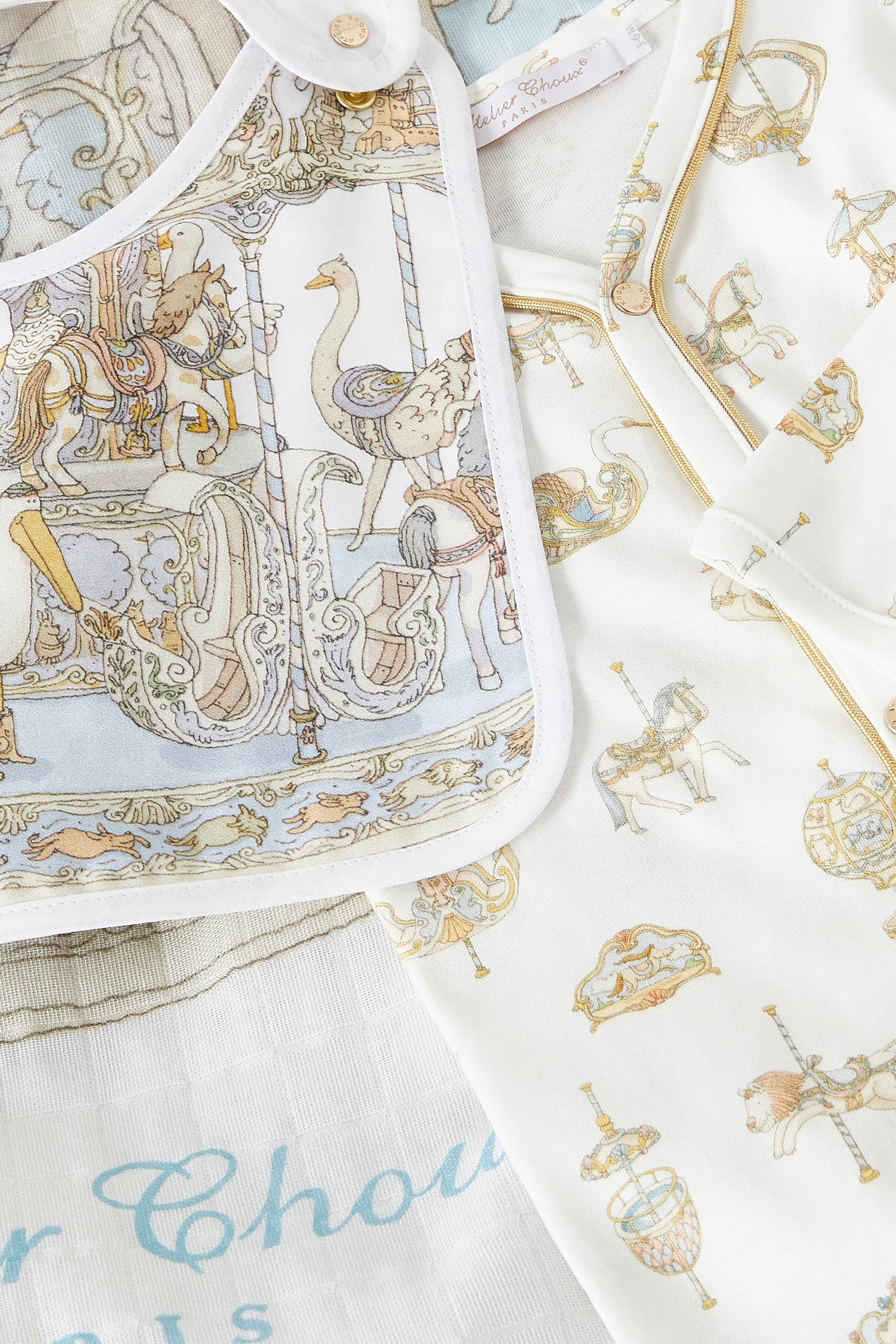 Kids Carousel Print Playsuit Gift Set