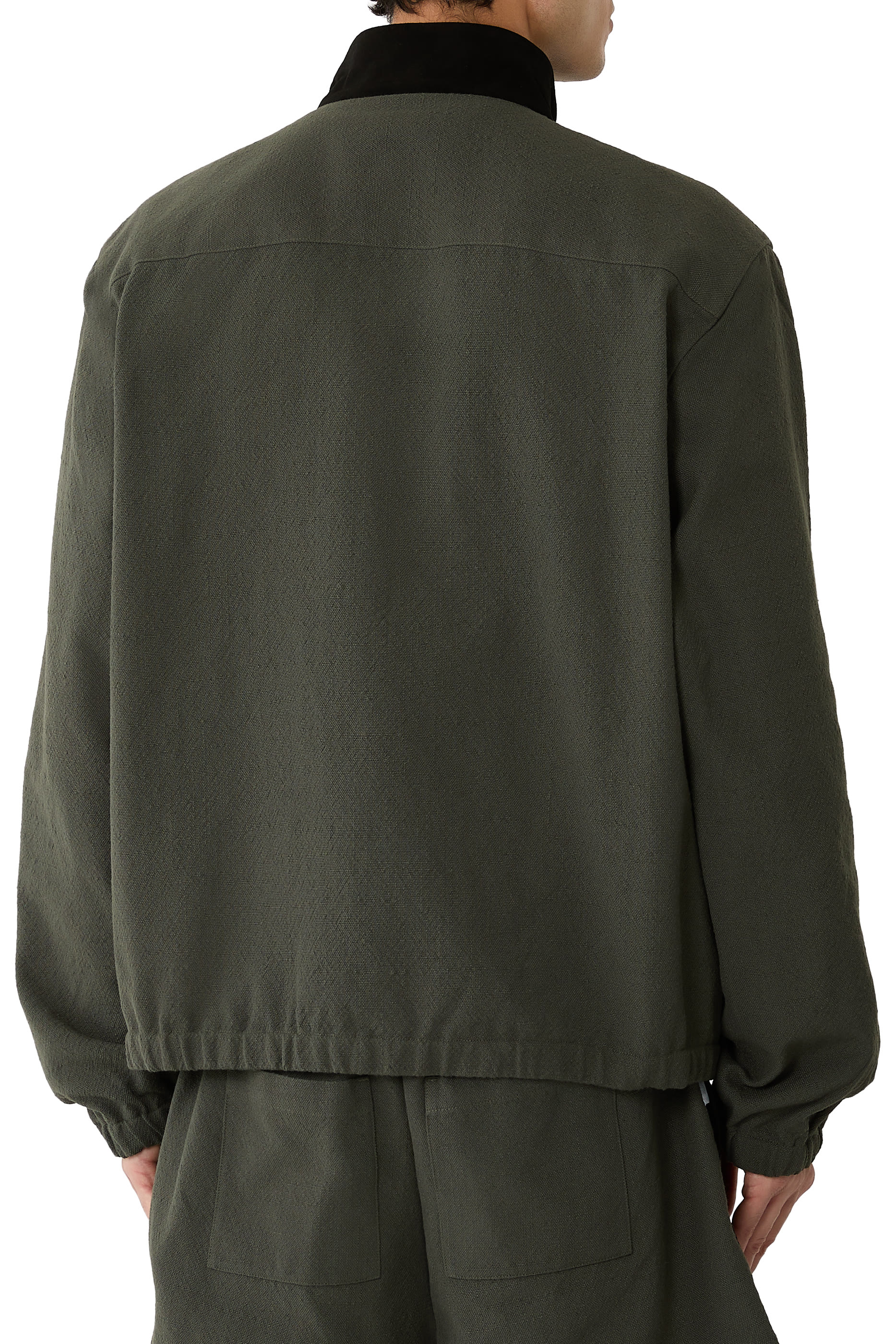  Suede Trimmed Track Jacket