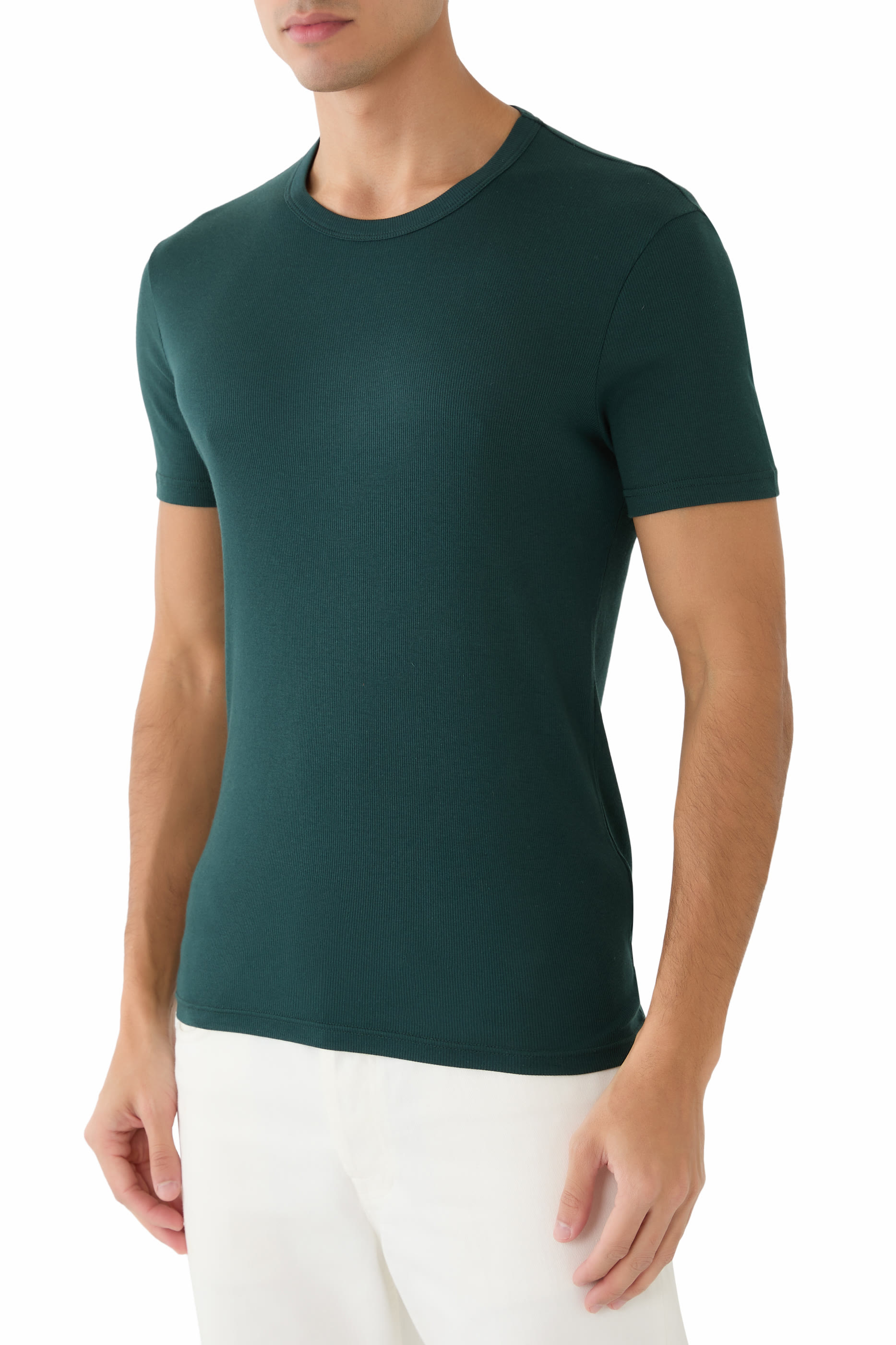 Ribbed Cotton Modal T-Shirt