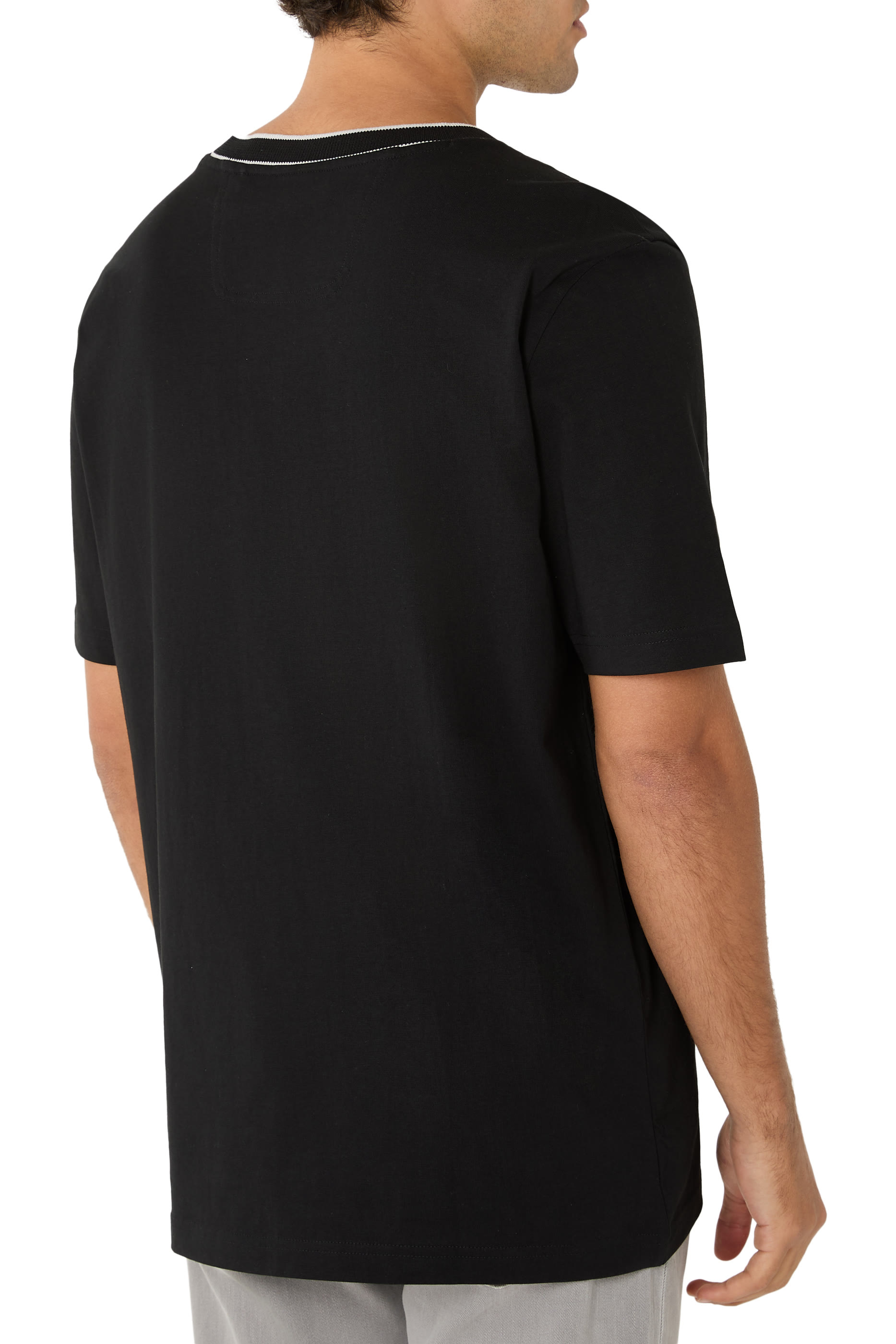 Logo Stripe Collar T-Shirt