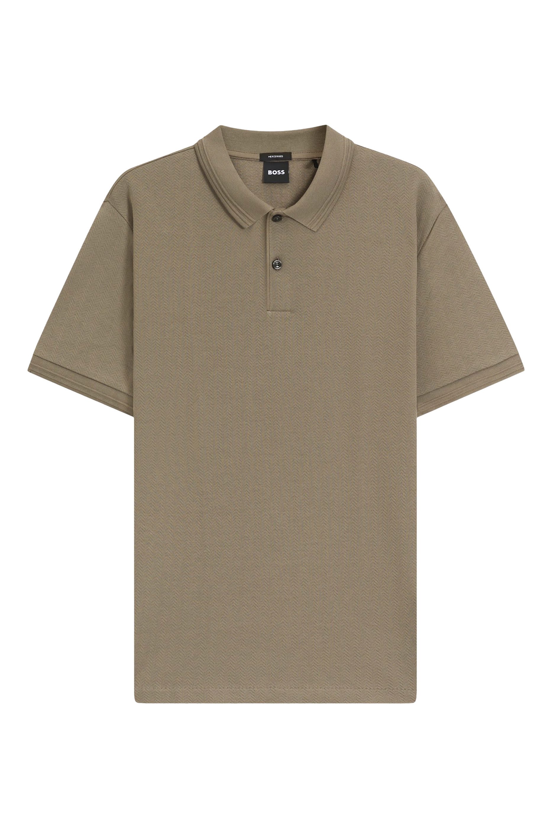 Cotton Polo Shirt with Herringbone Structure