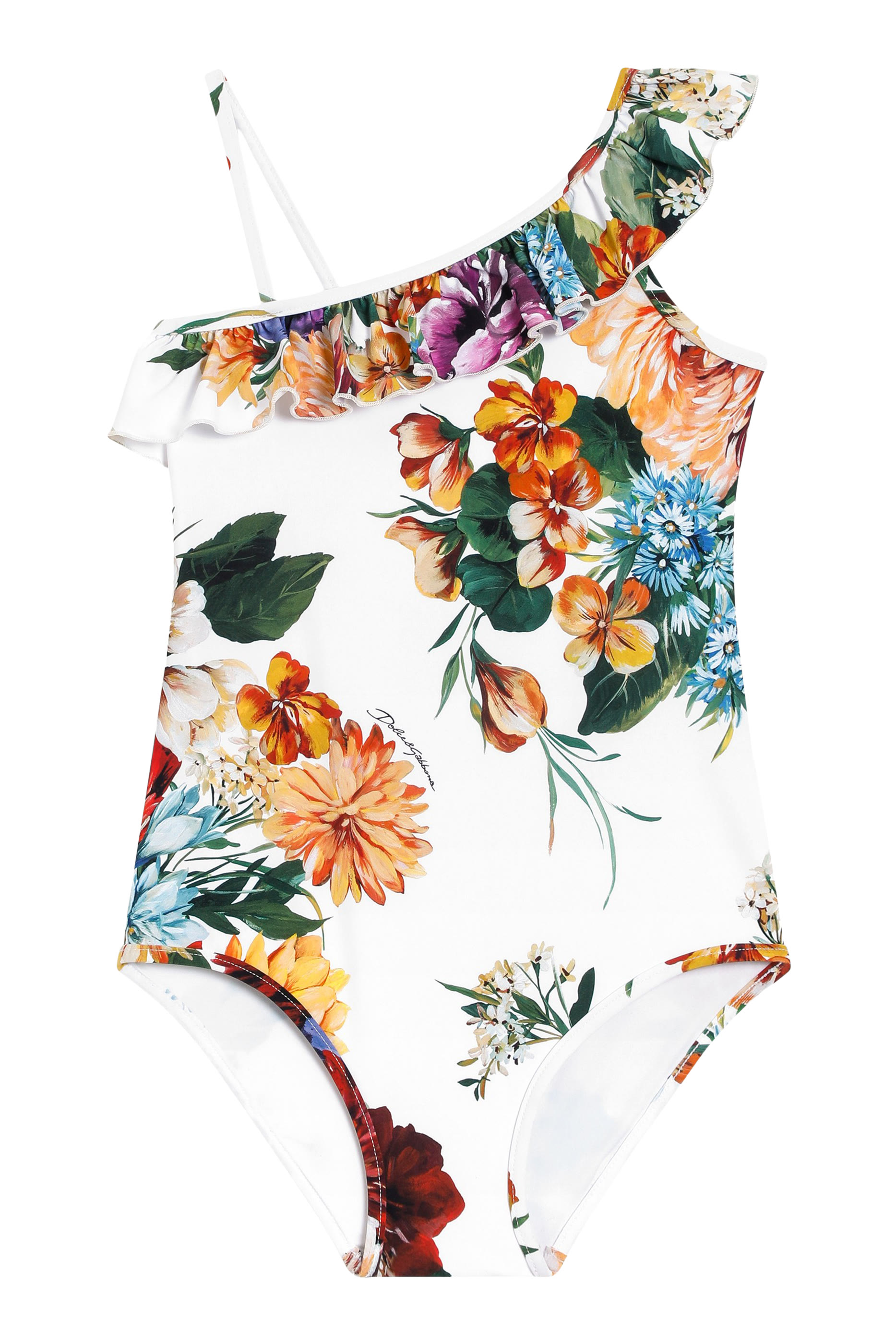 Kids Floral Print One-Piece Swimsuit