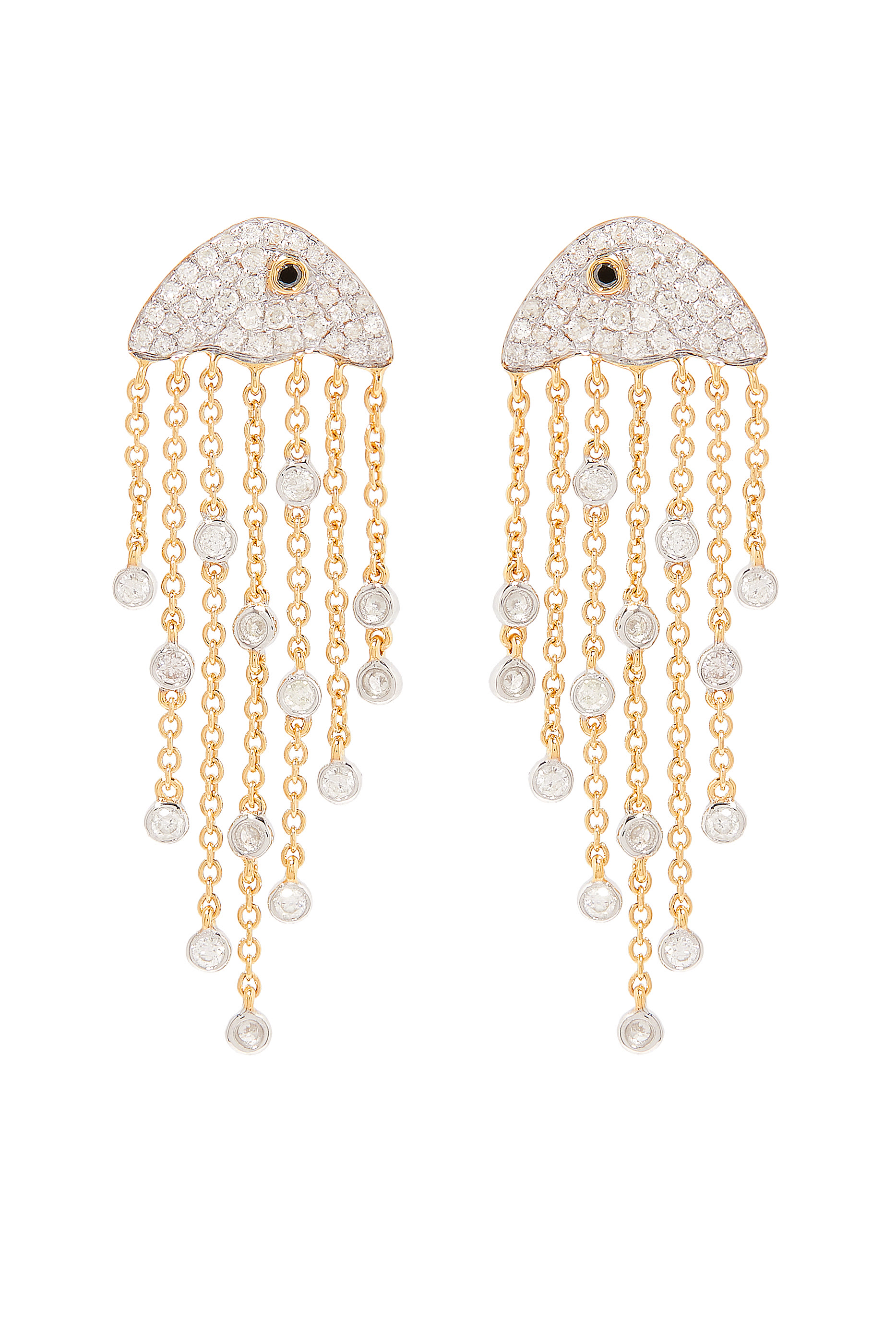 Maxi Jellyfish Drop Earrings, 18K Yellow & White Gold with Diamonds