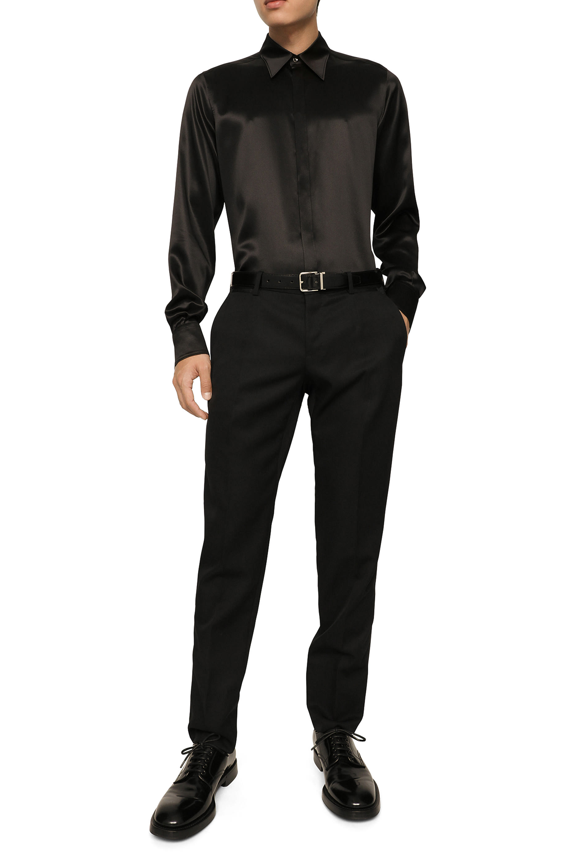 Silk Satin Martini-Fit Shirt